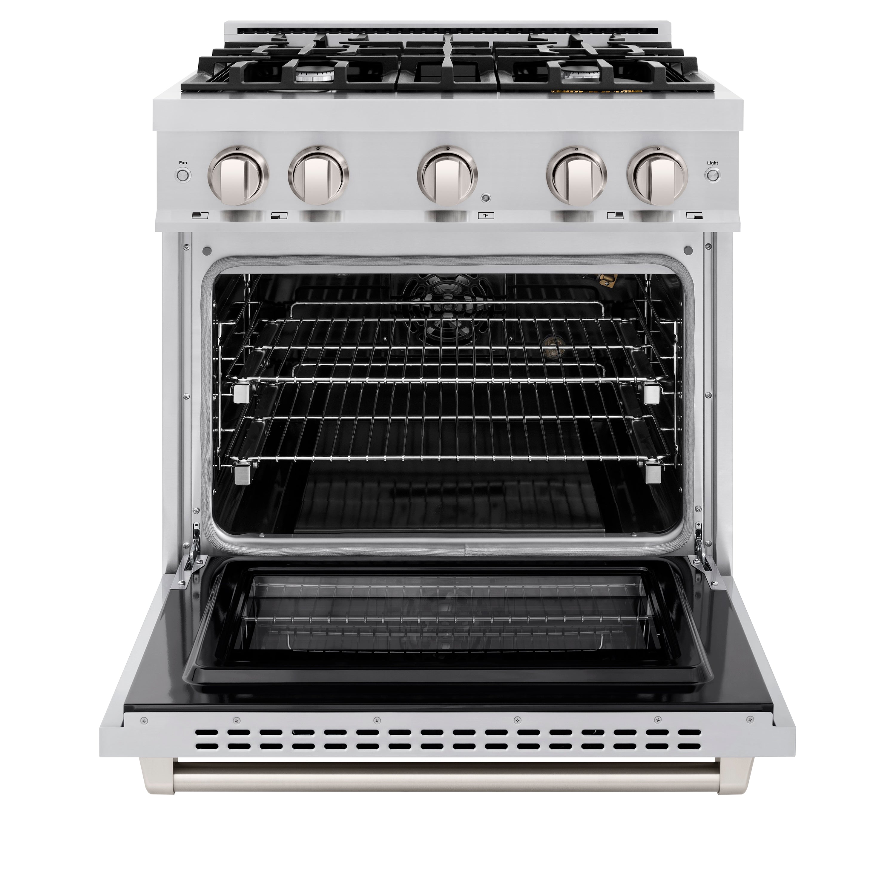 ZLINE 30 in. 4.2 cu. ft. Select Gas Range with 4 Burner Cooktop and Convection Gas Oven in DuraSnow® Stainless Steel (HGRS-30)