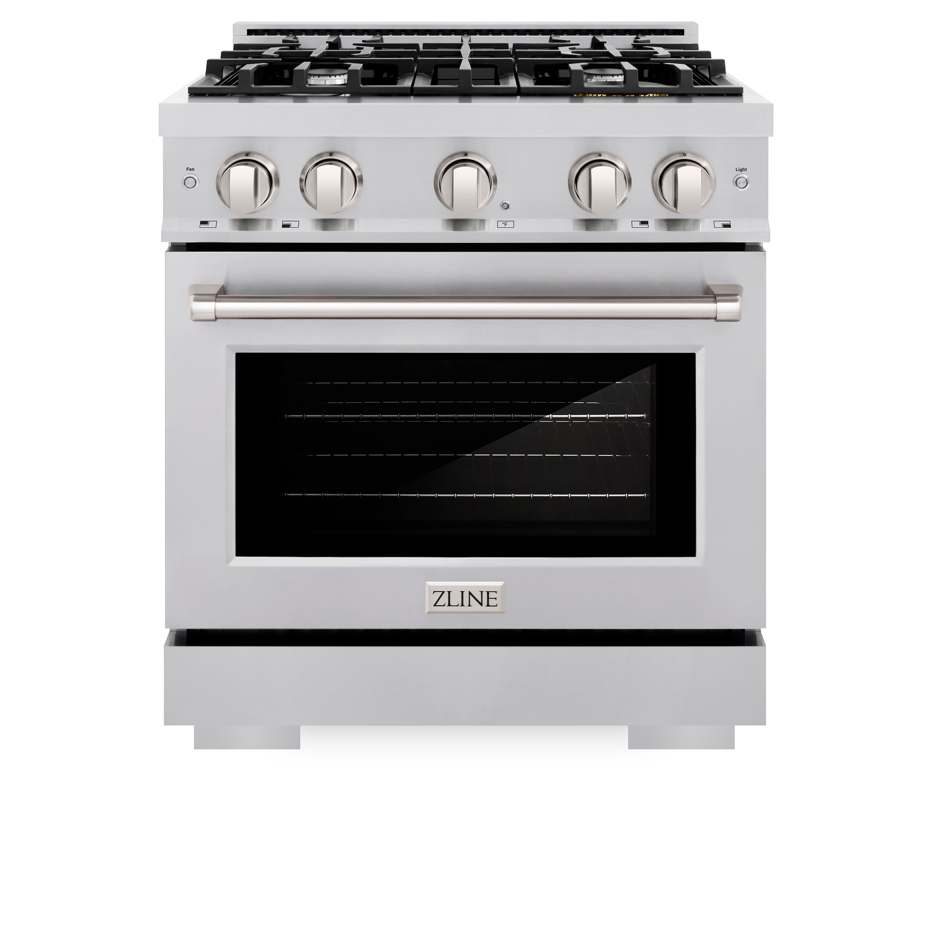 ZLINE 30 in. 4.2 cu. ft. Select Gas Range with 4 Burner Cooktop and Convection Gas Oven in Stainless Steel (HGR30)