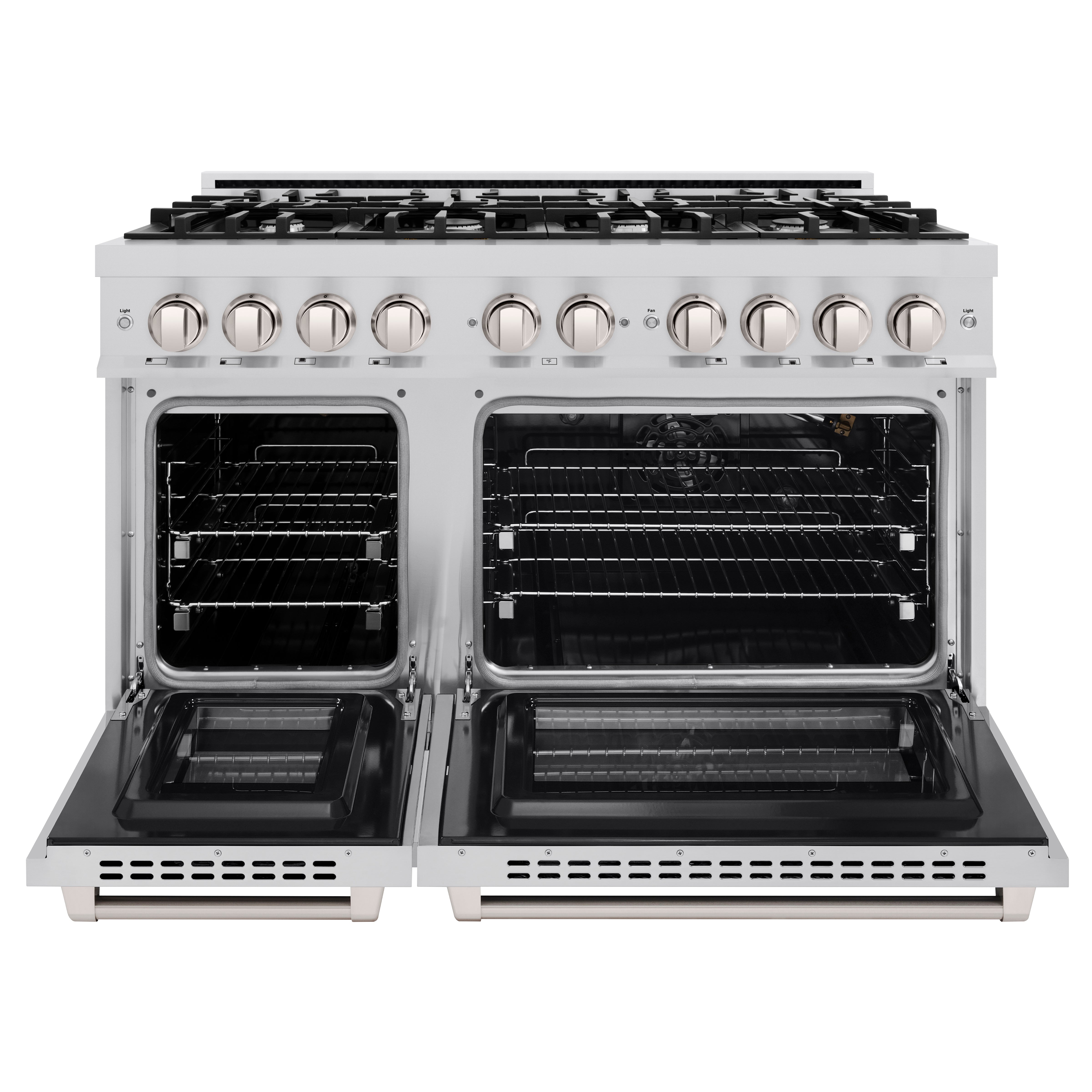 ZLINE 48 in. 6.7 cu. ft. Select Double Oven Gas Range with 8 Burner Cooktop in Stainless Steel (HGR48)