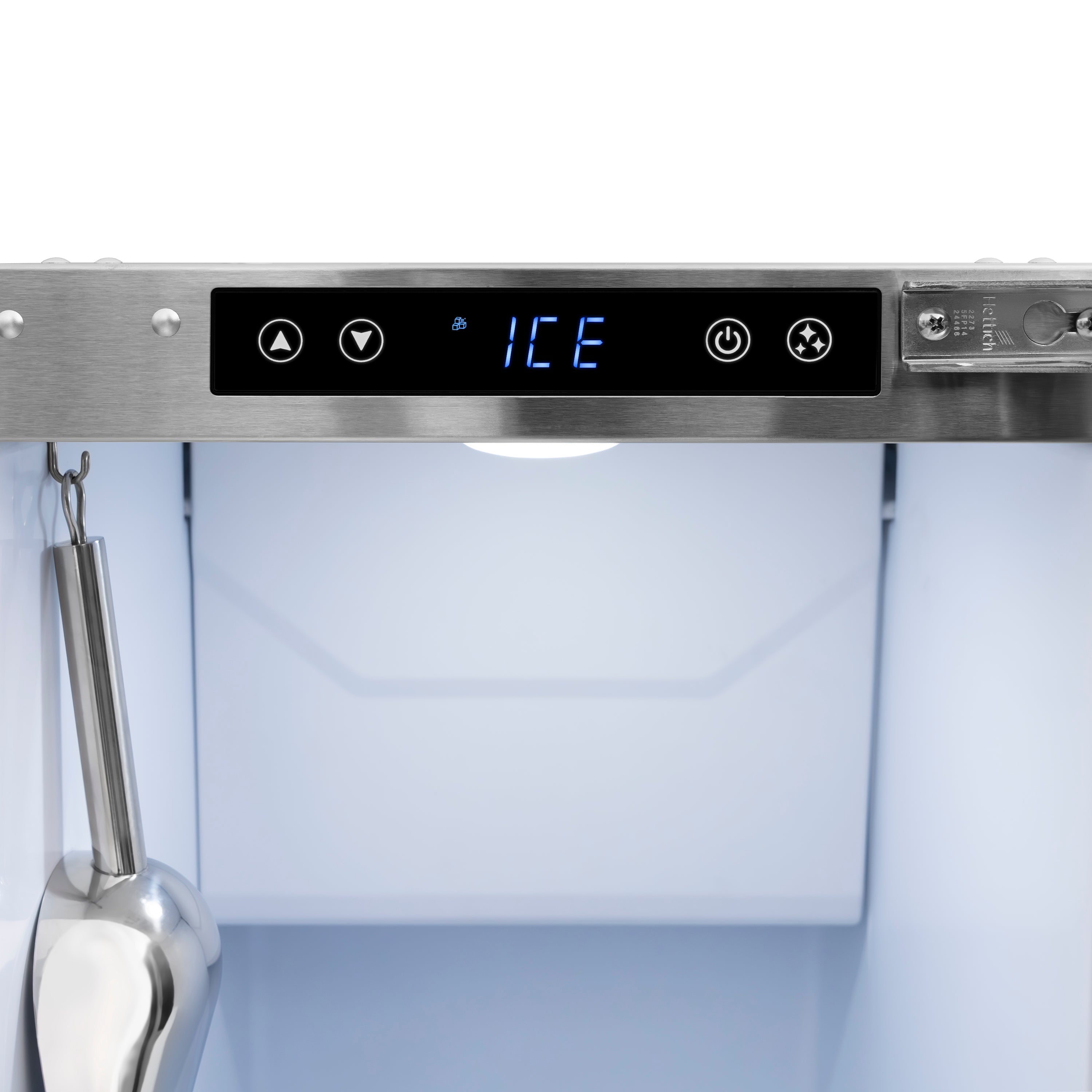 ZLINE Autograph Edition 15 in. Touchstone Clear Cube Ice Maker with Drain Pump and Solid Stainless Steel Door with Polished Gold Handle (ICCDZ-ST-15-G)