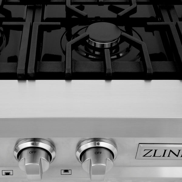 ZLINE 2 Piece Kitchen Appliance Package -36 in. Stainless Steel Rangetop and 30 in. Double Wall Oven (2KP-RTAWD36)