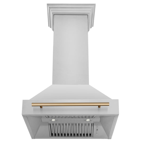 ZLINE 30 in. Autograph Edition Stainless Steel Range Hood with Stainless Steel Shell and Handle (8654STZ-30)