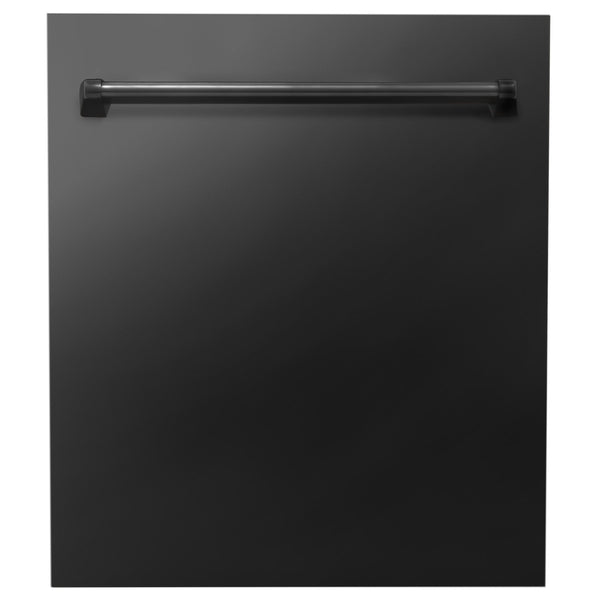 ZLINE 48" Kitchen Package with Black Stainless Steel Dual Fuel Range, Convertible Vent Range Hood and Dishwasher (3KP-RABRH48-DW)