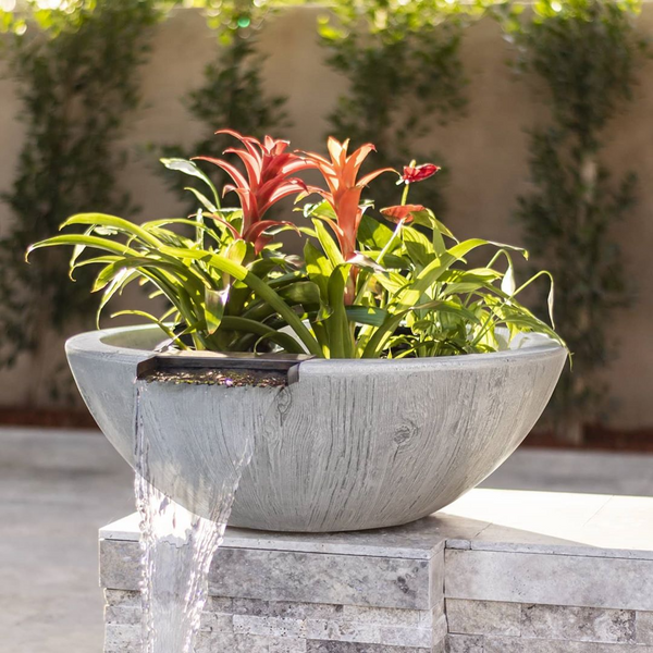 SEDONA PLANTER & WATER BOWL – WOOD GRAIN CONCRETE