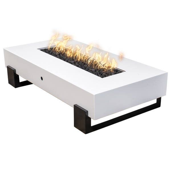 The Outdoor Plus Baja Fire Pit – White Top & Black Powder Coat Base