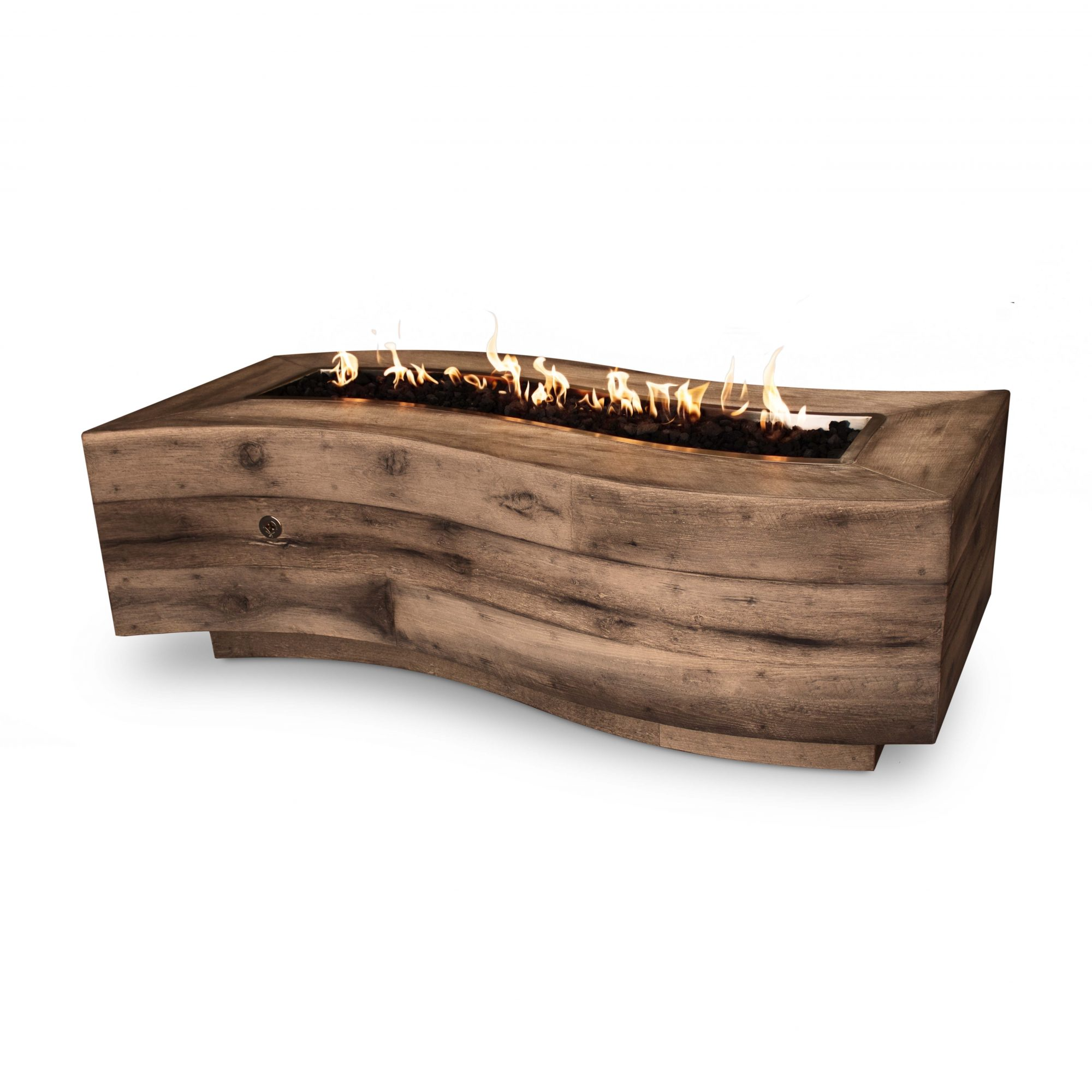 The Outdoor Plus Big Sur Wood Grain Fire Pit