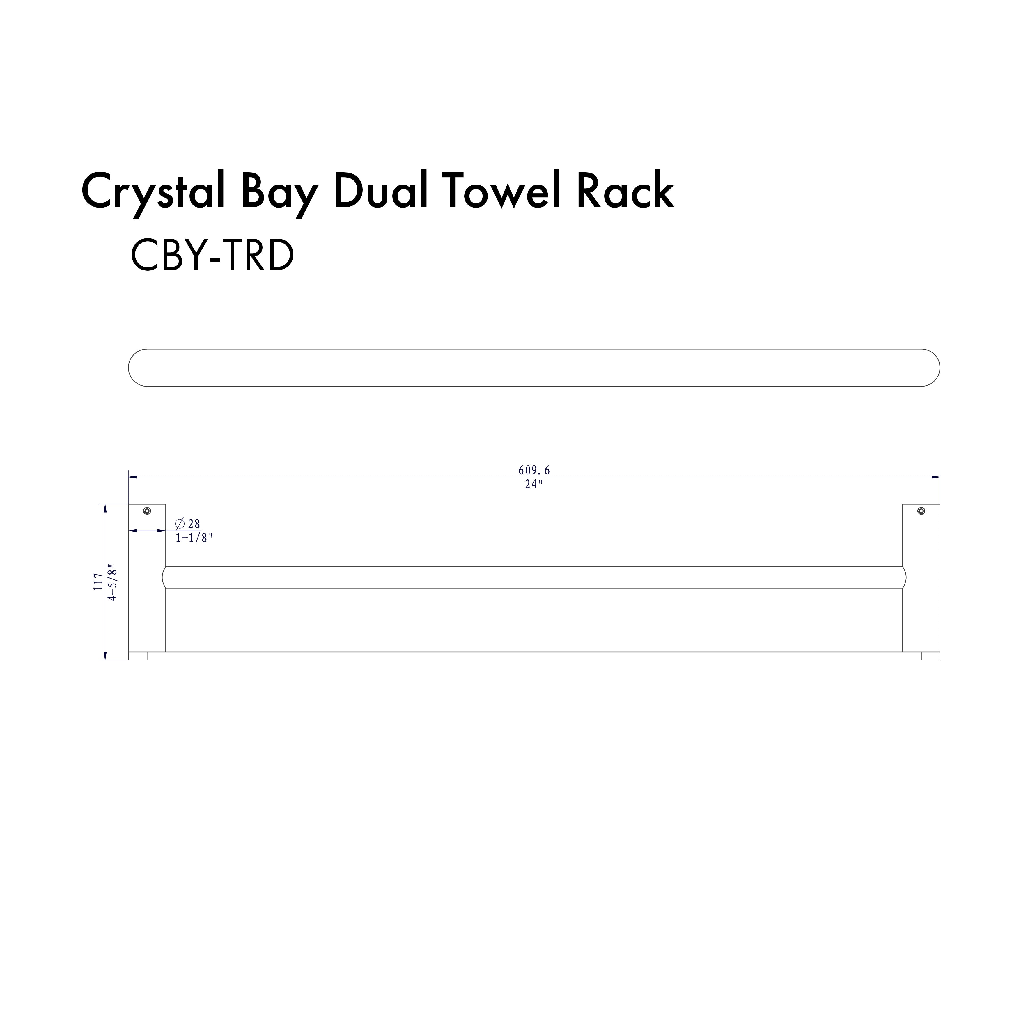 ZLINE Crystal Bay Double Towel Rail with Color Options