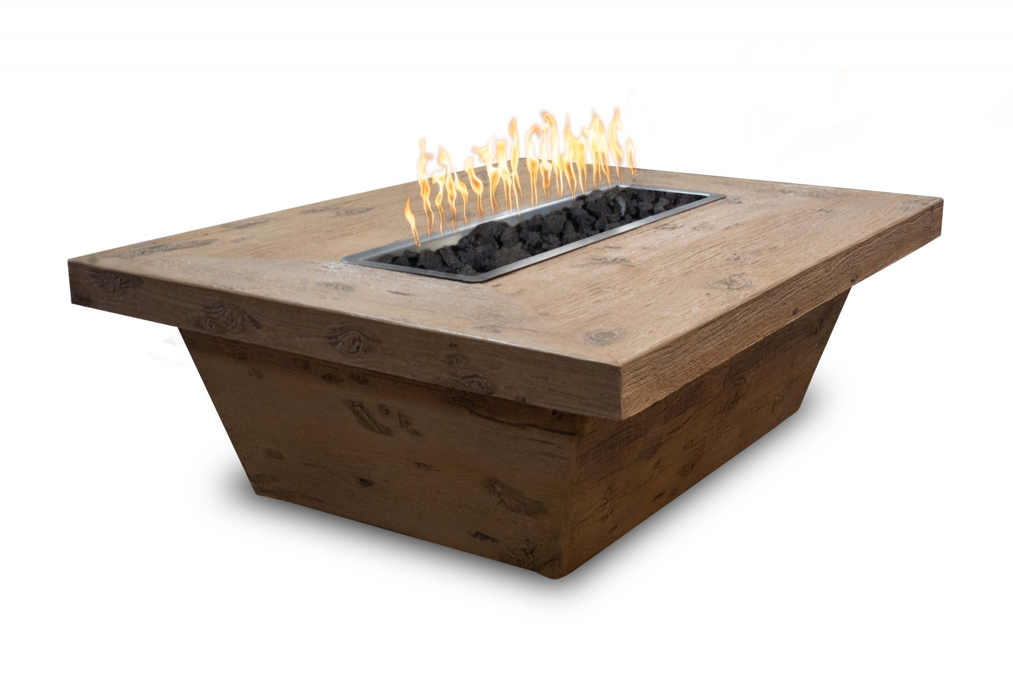 The Outdoor Plus Carson Wood Grain Fire Pit