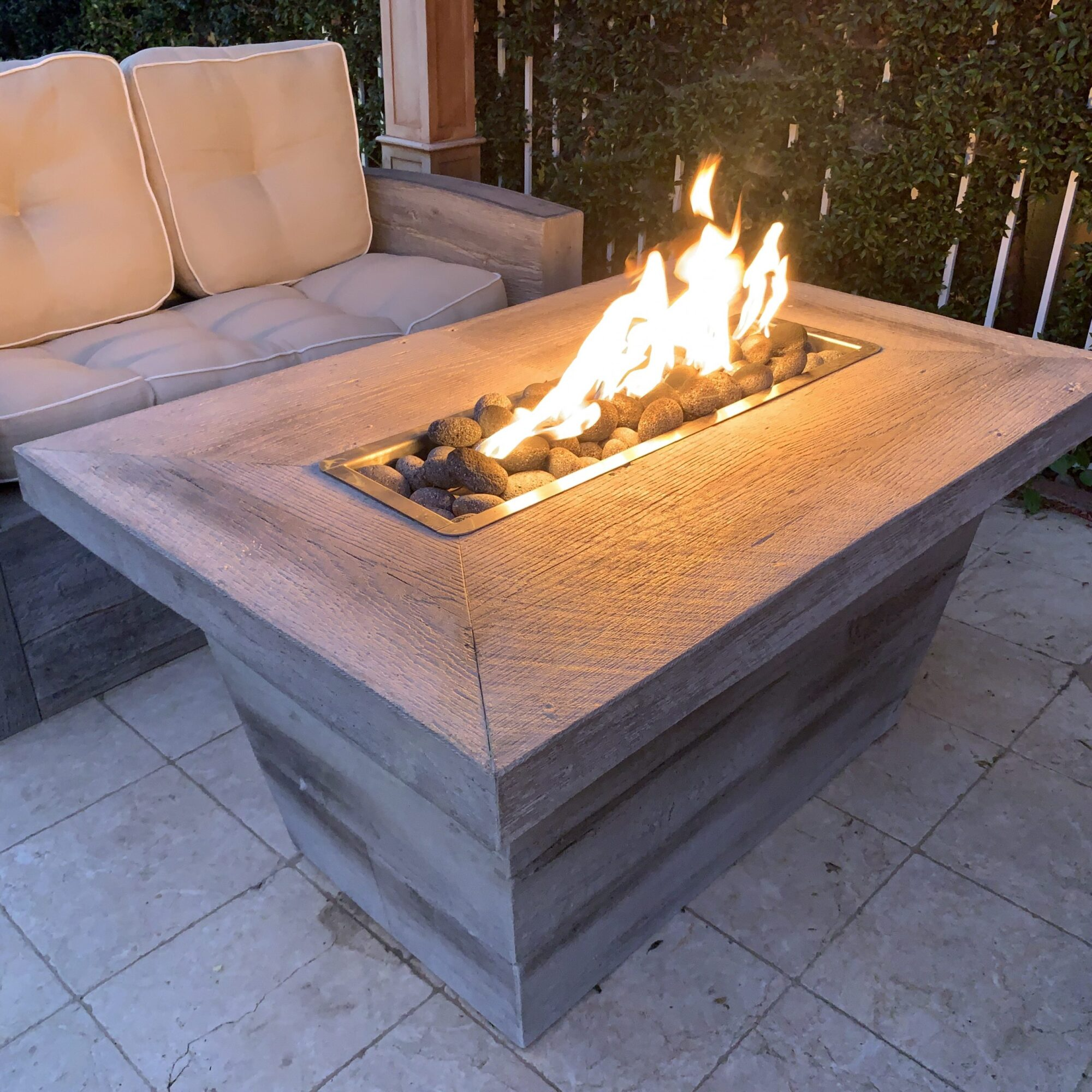 The Outdoor Plus Carson Wood Grain Fire Pit