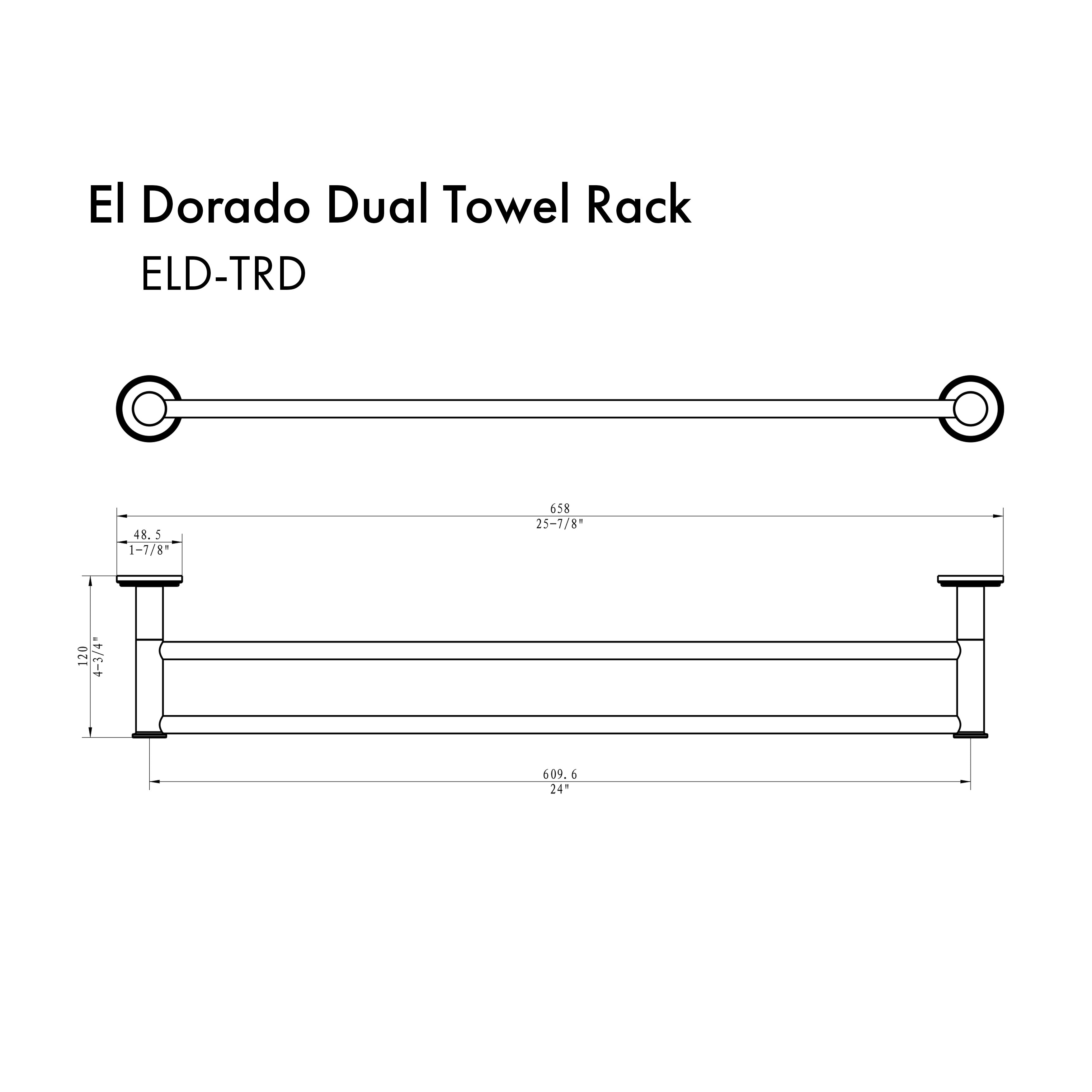 ZLINE El Dorado Double Towel Rail with color options (ELD-TRD)