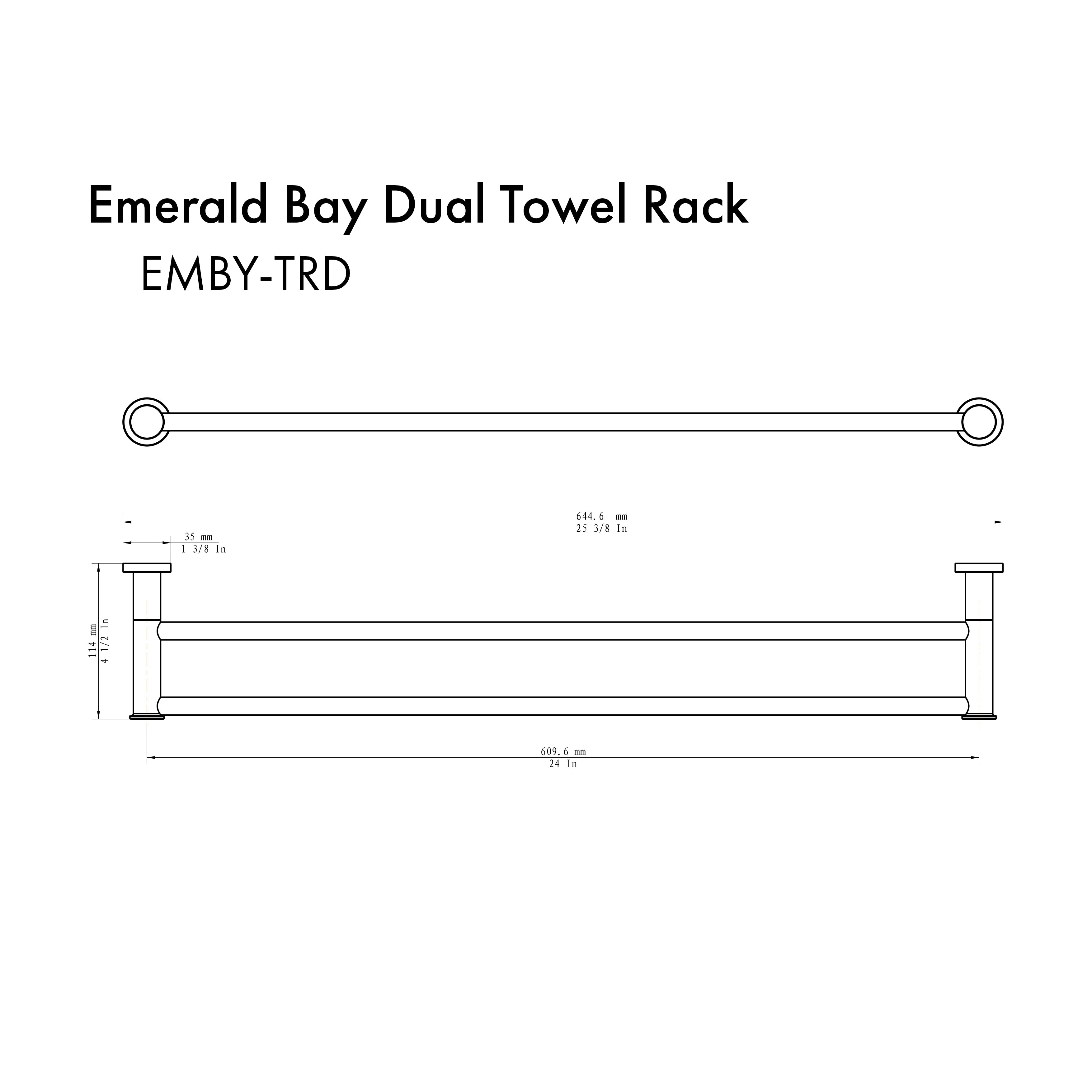 ZLINE Emerald Bay Double Towel Rail with color options (EMBY-TRD)