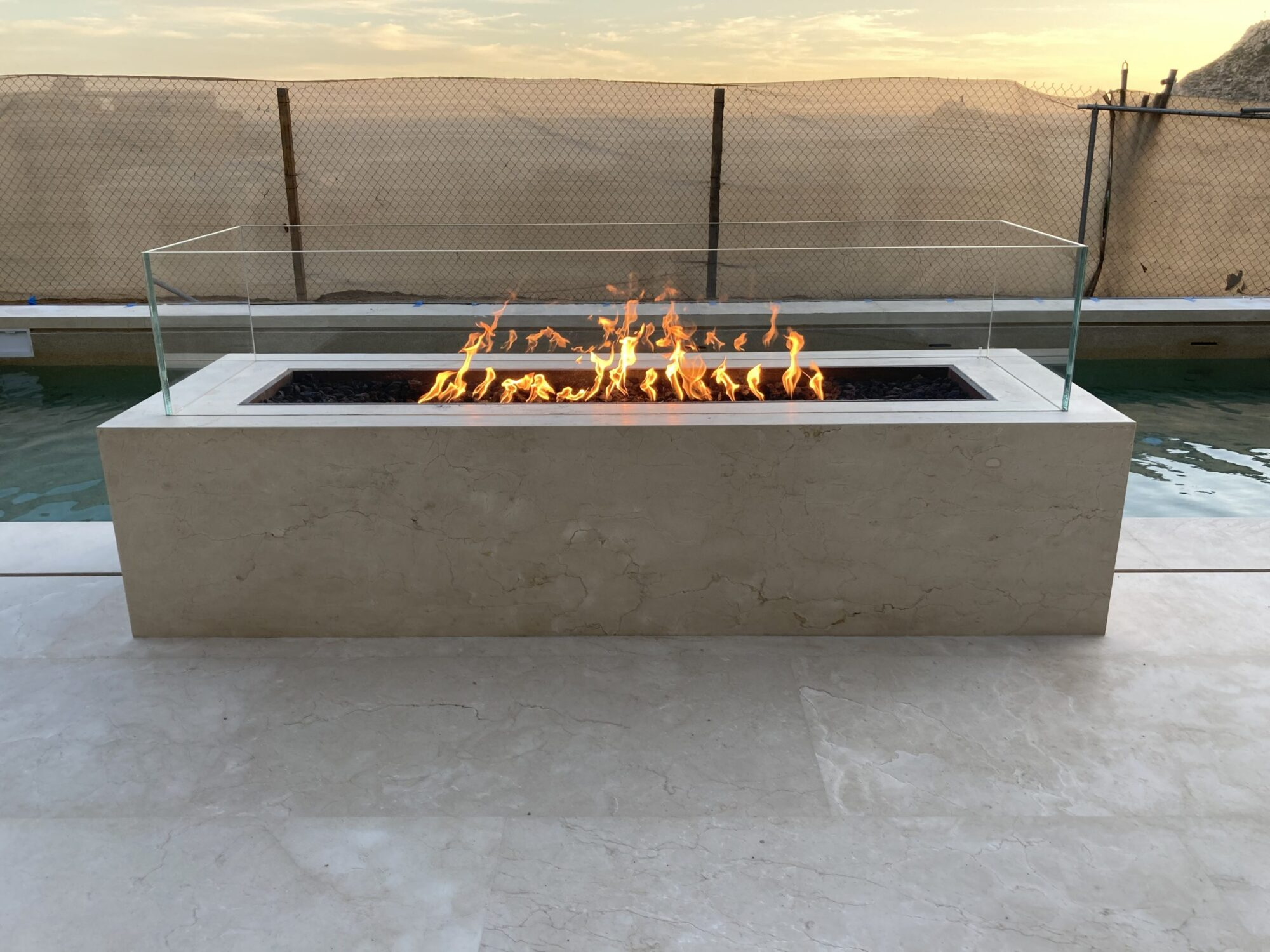 The Outdoor Plus Cabo Linear Fire Pit - Concrete