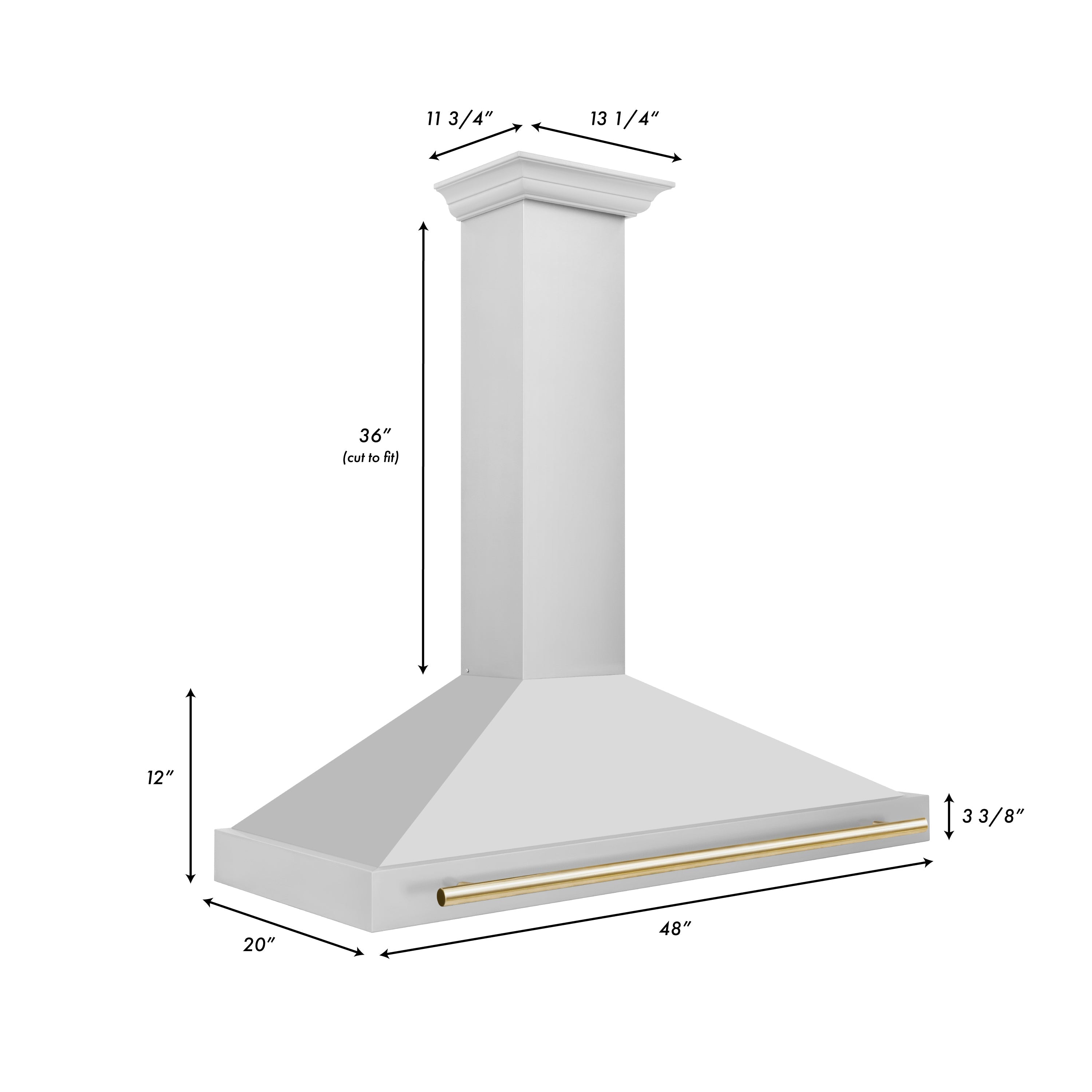 ZLINE 48 in. Autograph Edition Stainless Steel Range Hood with Stainless Steel Shell and Accents (KB4STZ-48)