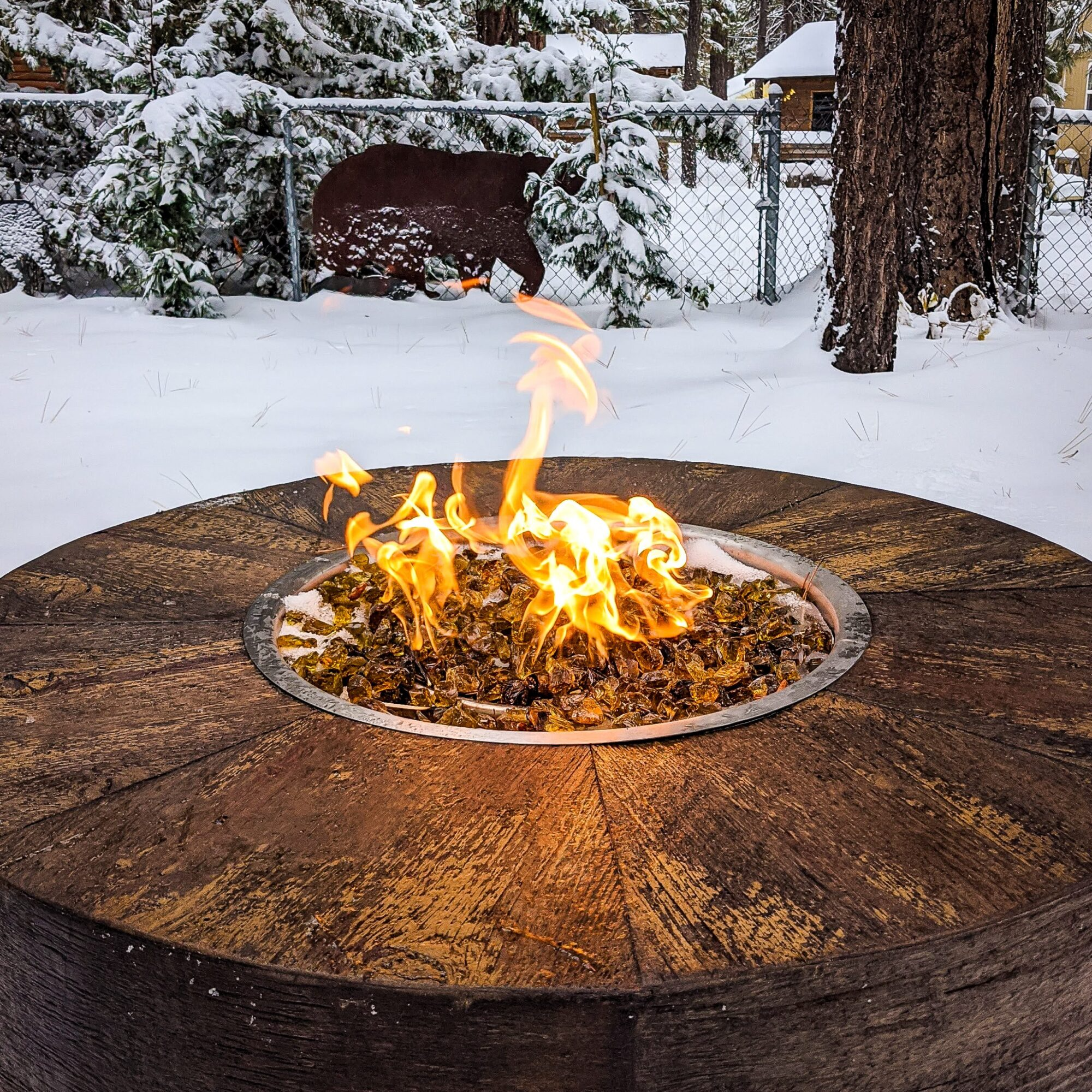The Outdoor Plus Sequoia Wood Grain Fire Pit