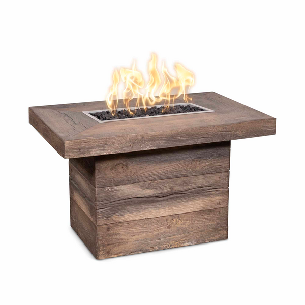 The Outdoor Plus Alberta Wood Grain Fire Table - Concrete