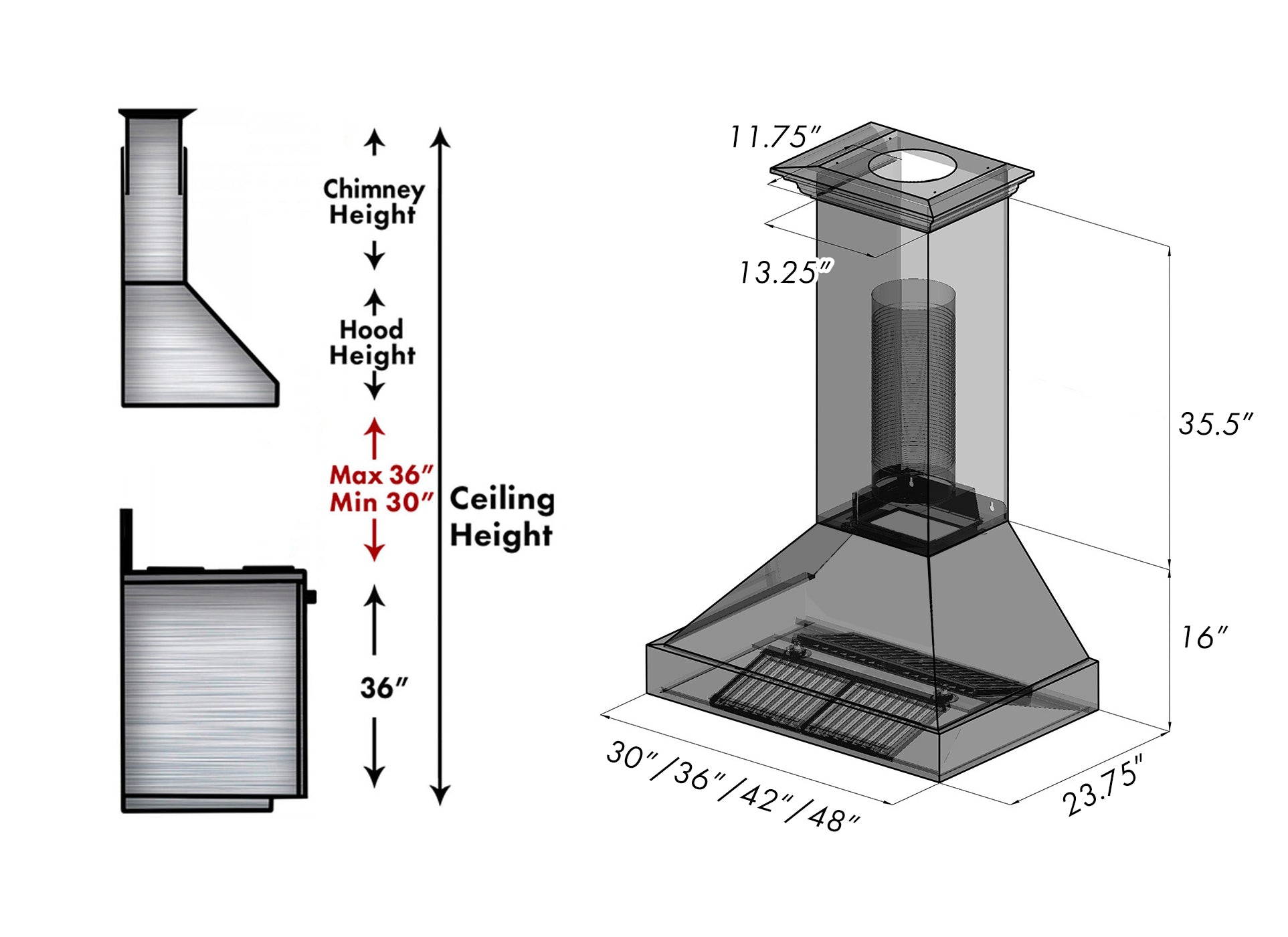 ZLINE Ducted DuraSnow® Stainless Steel Range Hood with Copper Shell (8654C)