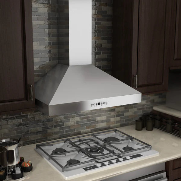 ZLINE Convertible Vent Wall Mount Range Hood in Stainless Steel with Crown Molding (KL3CRN)