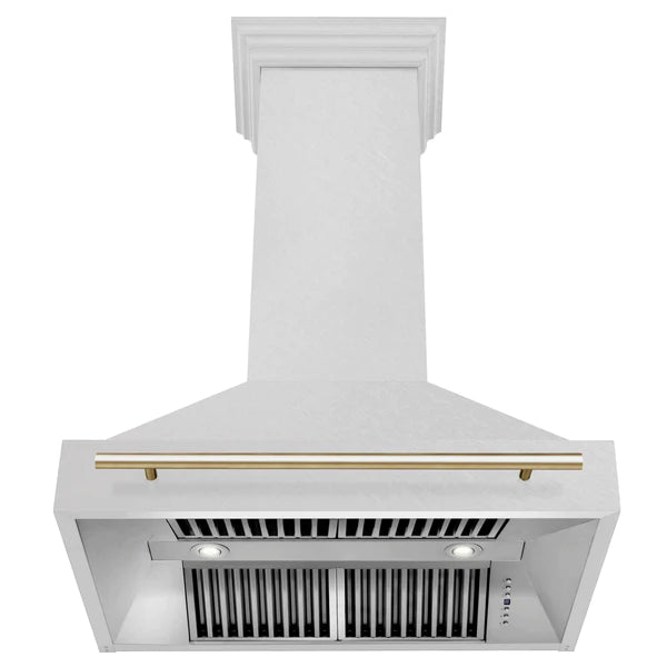 36" ZLINE Autograph Edition DuraSnow® Stainless Steel Range Hood with DuraSnow® Stainless Steel Shell and Handle (8654SNZ-36)