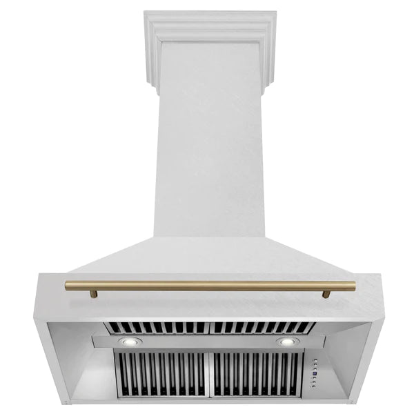 36" ZLINE Autograph Edition DuraSnow® Stainless Steel Range Hood with DuraSnow® Stainless Steel Shell and Handle (8654SNZ-36)