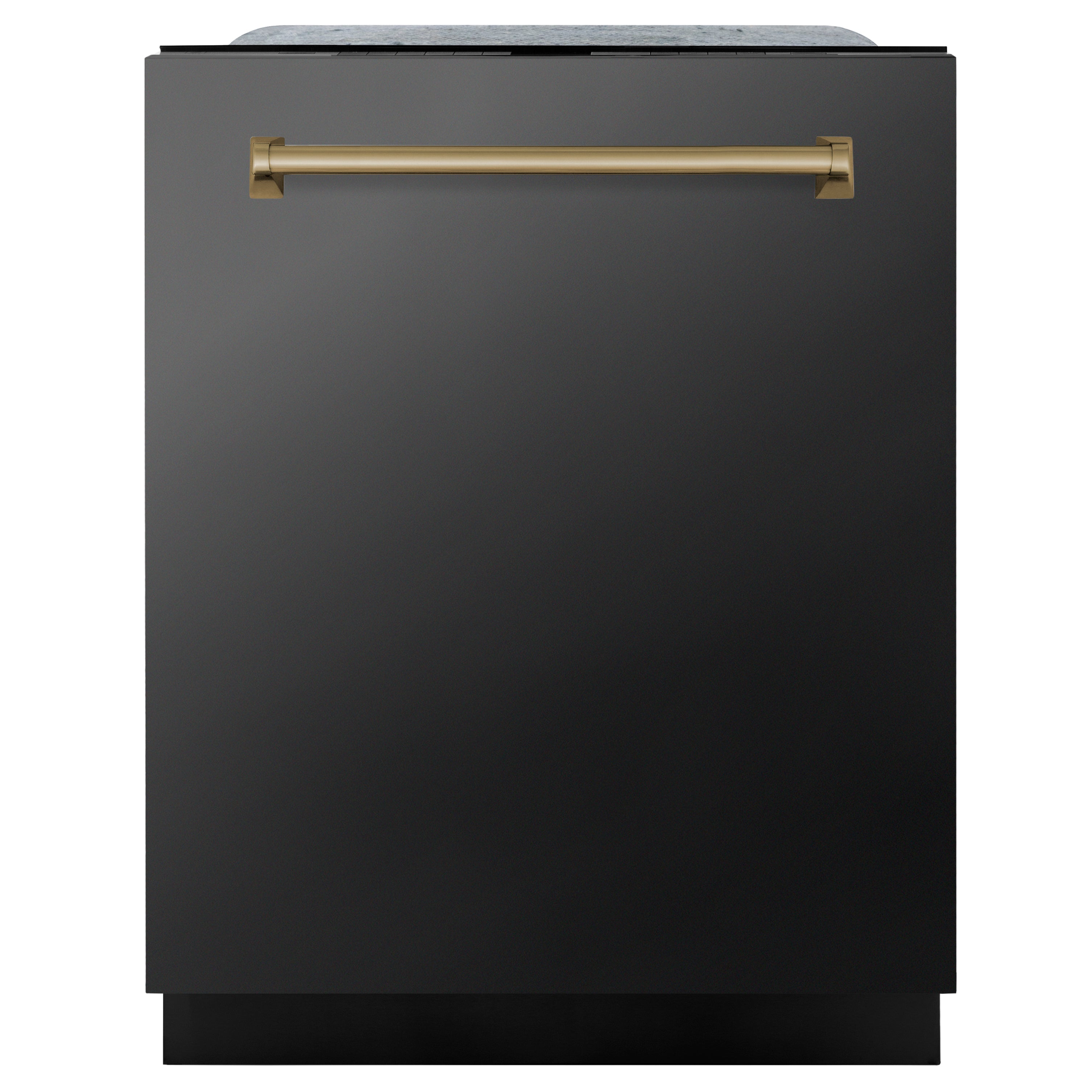 ZLINE Autograph Edition 24" 3rd Rack Top Touch Control Tall Tub Dishwasher in Black Stainless Steel with Accent Handle, 45dBa (DWMTZ-BS-24)