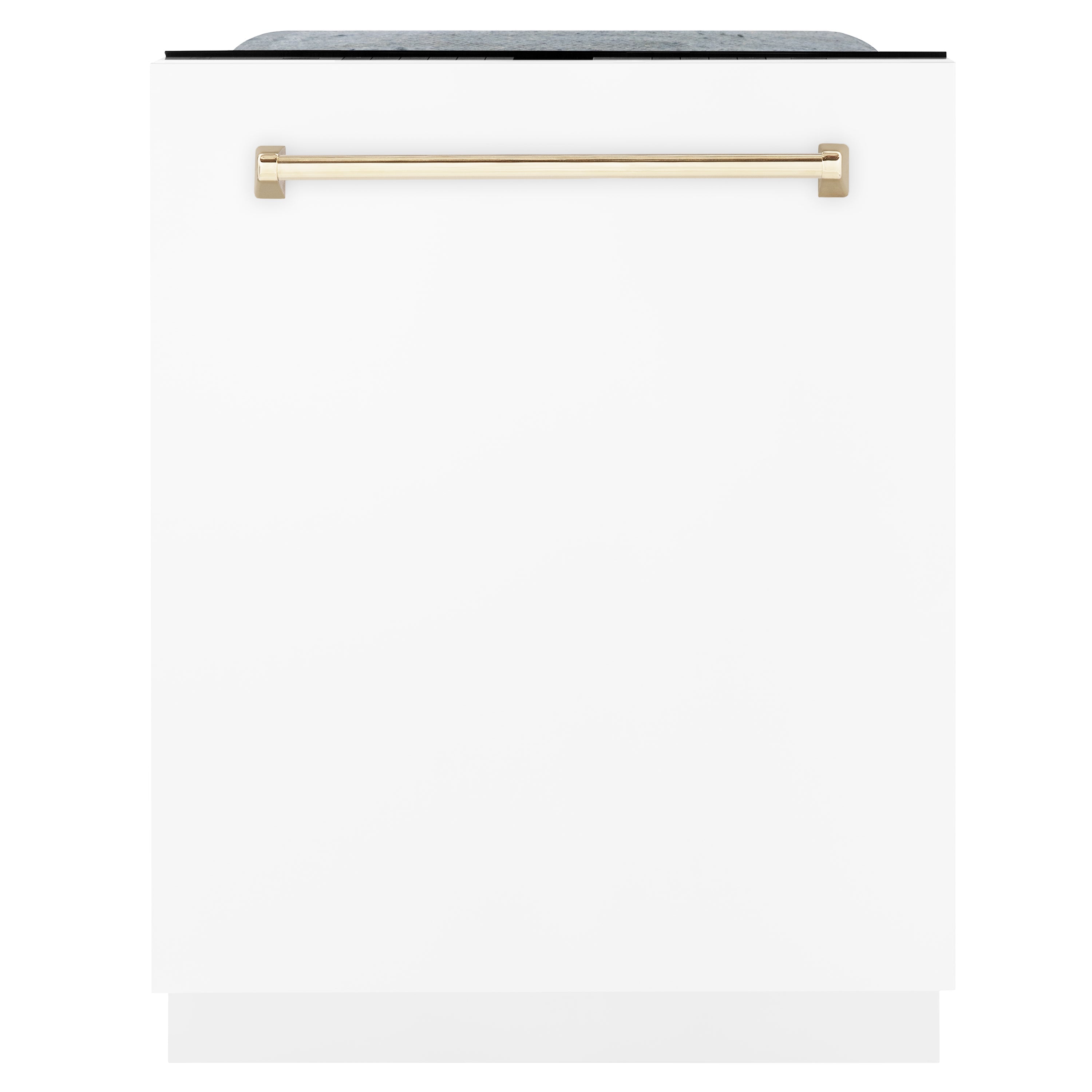 ZLINE Autograph Edition 24" 3rd Rack Top Touch Control Tall Tub Dishwasher in White Matte with Accent Handle, 51dBa (DWMTZ-WM-24)