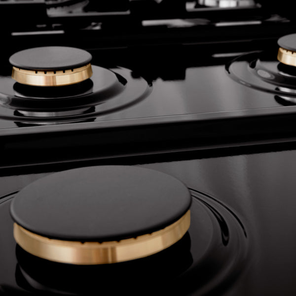 ZLINE 48" Porcelain Gas Stovetop in Black Stainless with 7 Gas Burners and Griddle (RTB-BR-48)