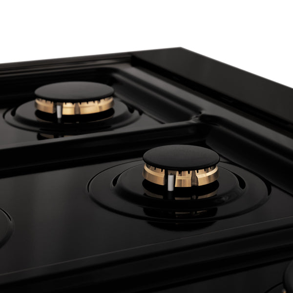 ZLINE 48" Porcelain Gas Stovetop in Black Stainless with 7 Gas Burners and Griddle (RTB-BR-48)