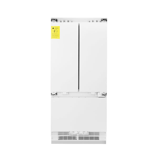 ZLINE 36" 19.6 cu. Ft. Panel Ready Built-In 3-Door French Door Refrigerator with Internal Water and Ice Dispenser (RBIV-36)