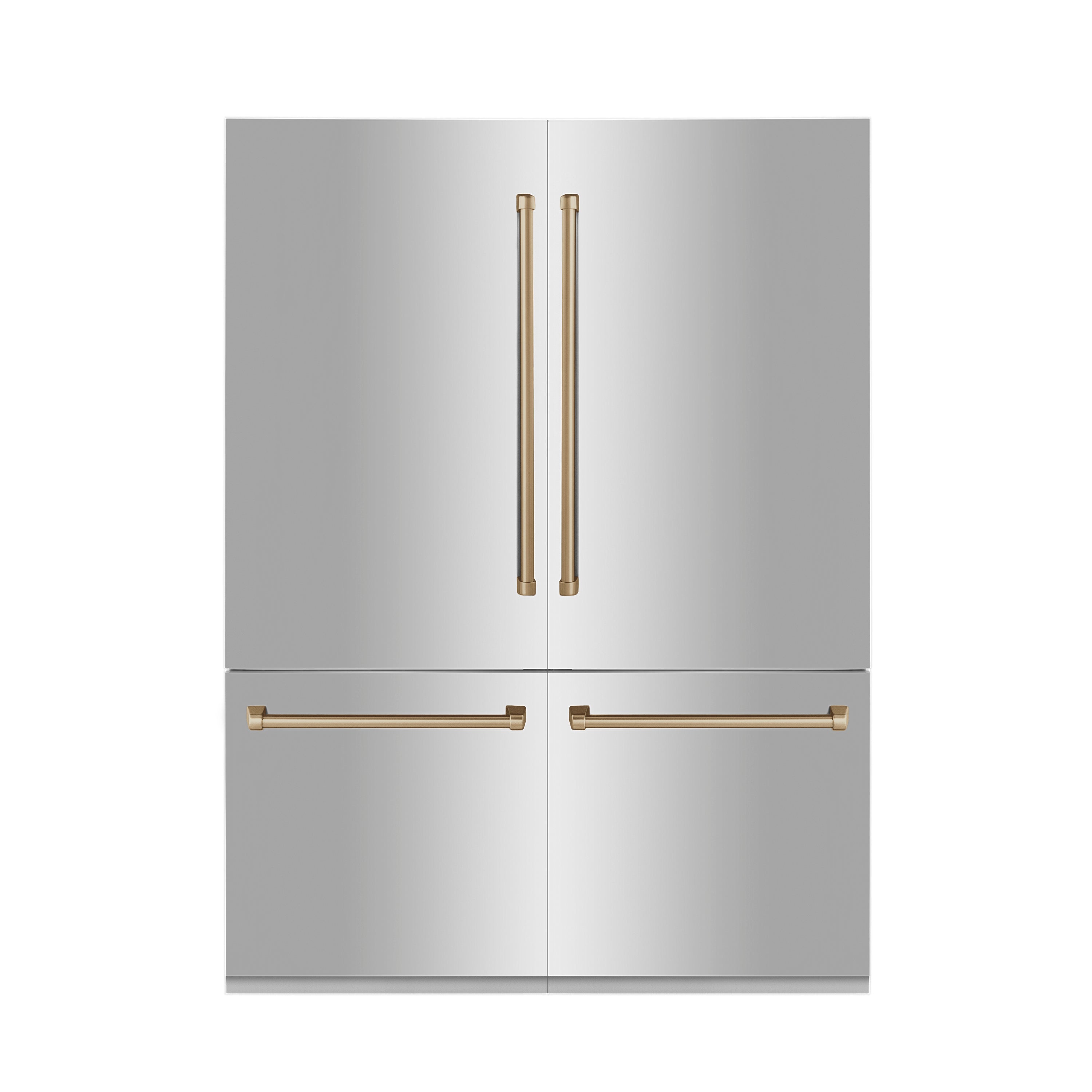 ZLINE 60 in. Autograph Edition 32.2 cu. ft. Built-in 4-Door French Door Refrigerator with Internal Water and Ice Dispenser in Stainless Steel with Accents (RBIVZ-304-60)