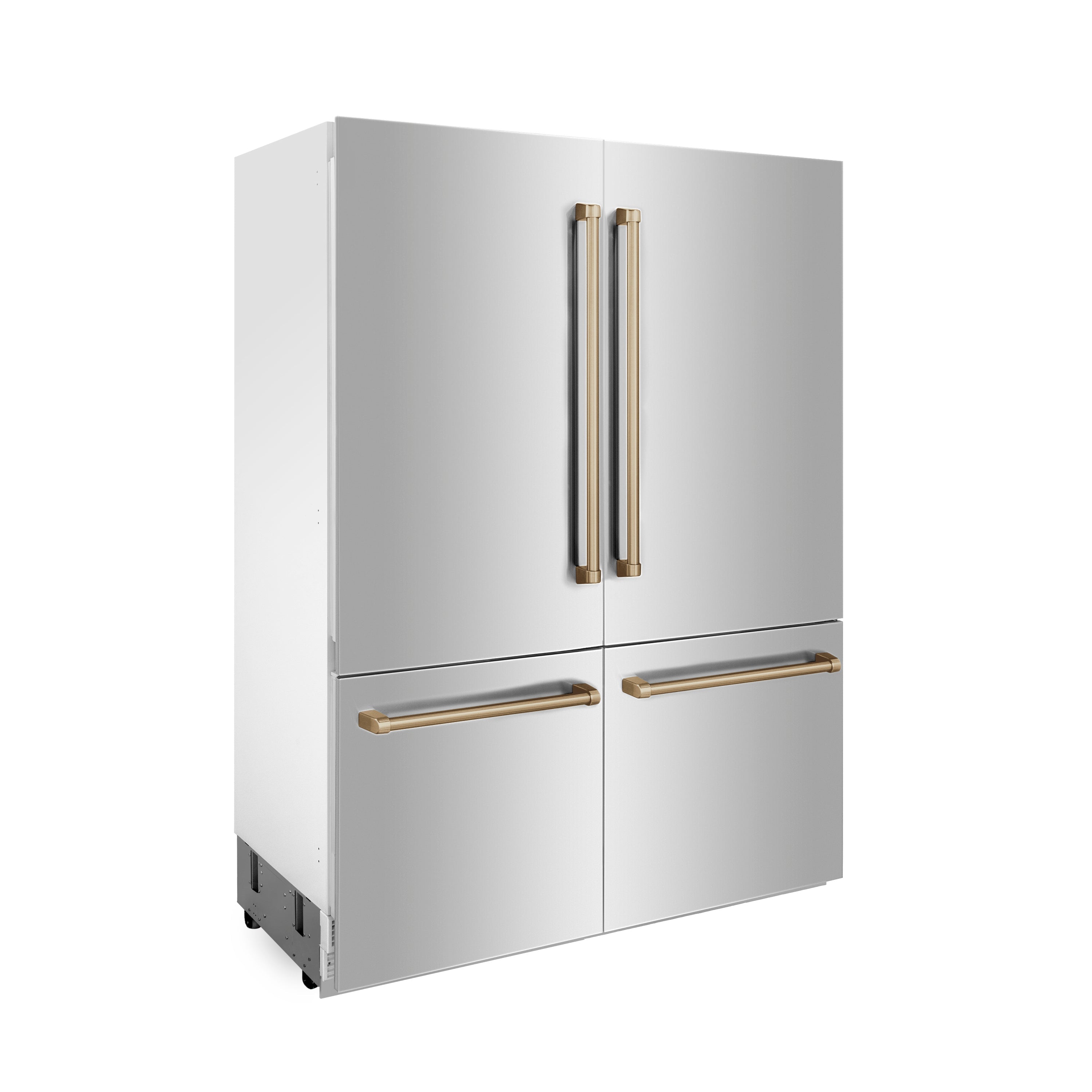 ZLINE 60 in. Autograph Edition 32.2 cu. ft. Built-in 4-Door French Door Refrigerator with Internal Water and Ice Dispenser in Stainless Steel with Accents (RBIVZ-304-60)