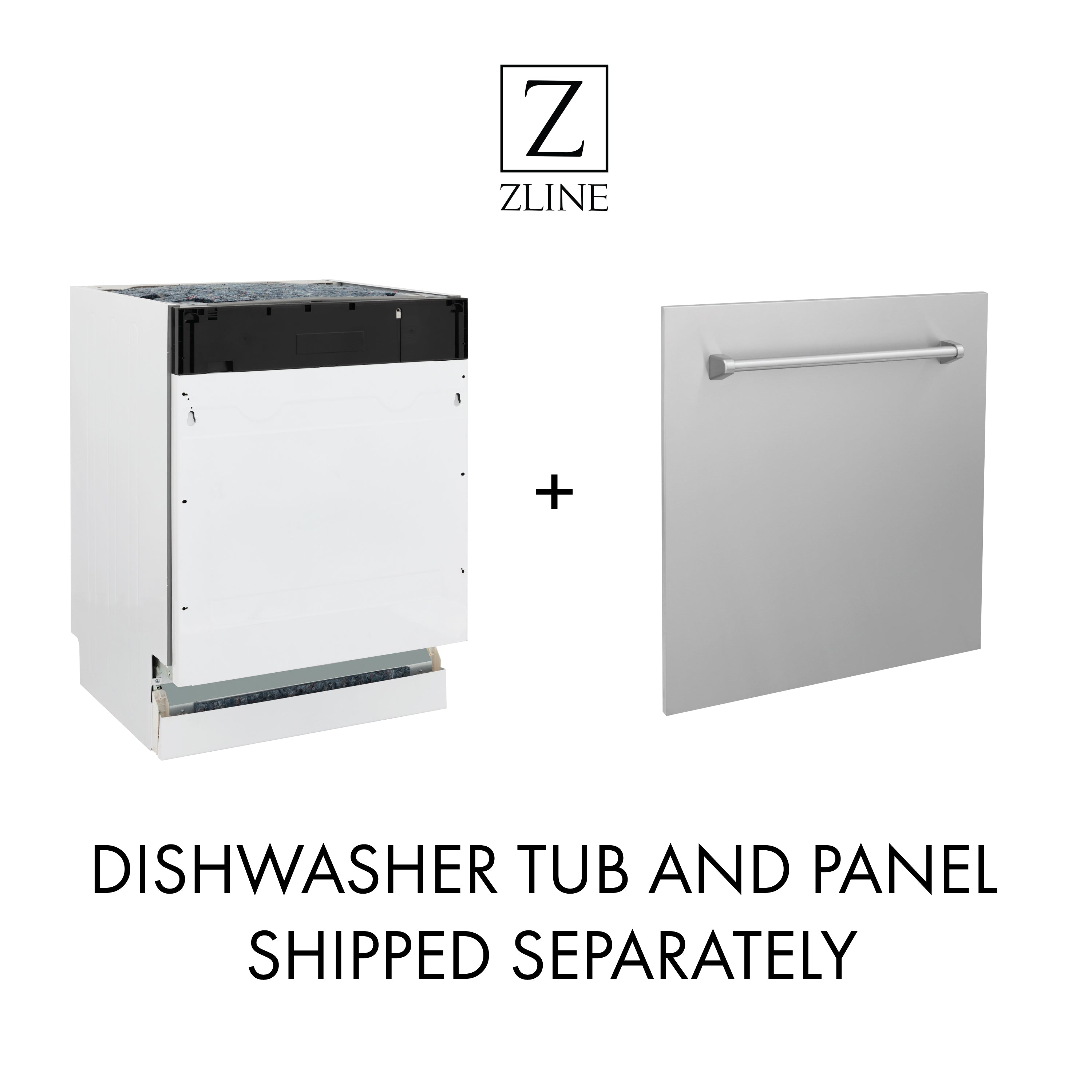 ZLINE Autograph Edition 24" 3rd Rack Top Control Tall Tub Dishwasher in Stainless Steel with Accent Handle, 51dBa (DWVZ-304-24)