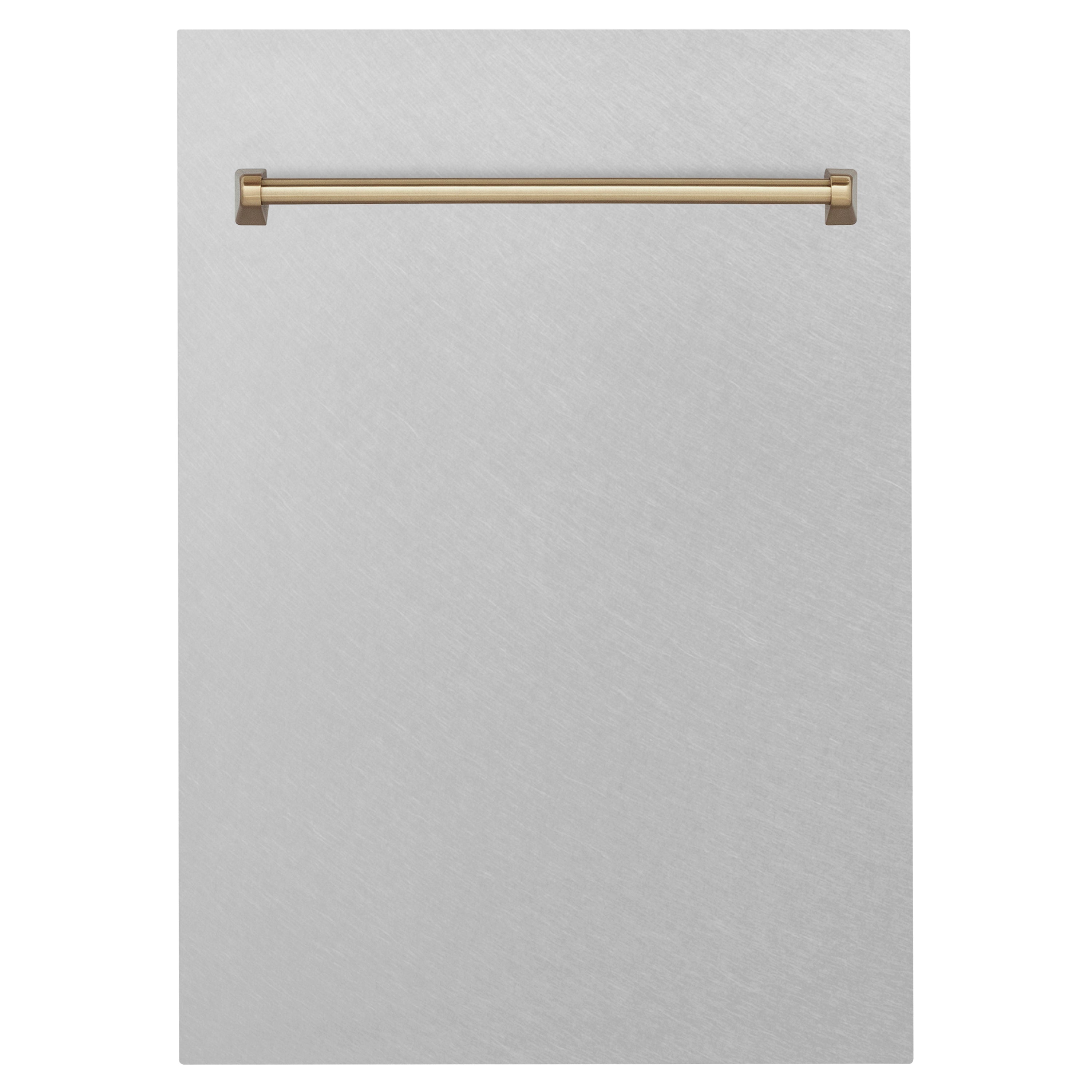 ZLINE 18 in. Autograph Edition Tallac Dishwasher Panel in DuraSnow Stainless Steel with Champagne Bronze Handle (DPVZ-SN-18-CB)