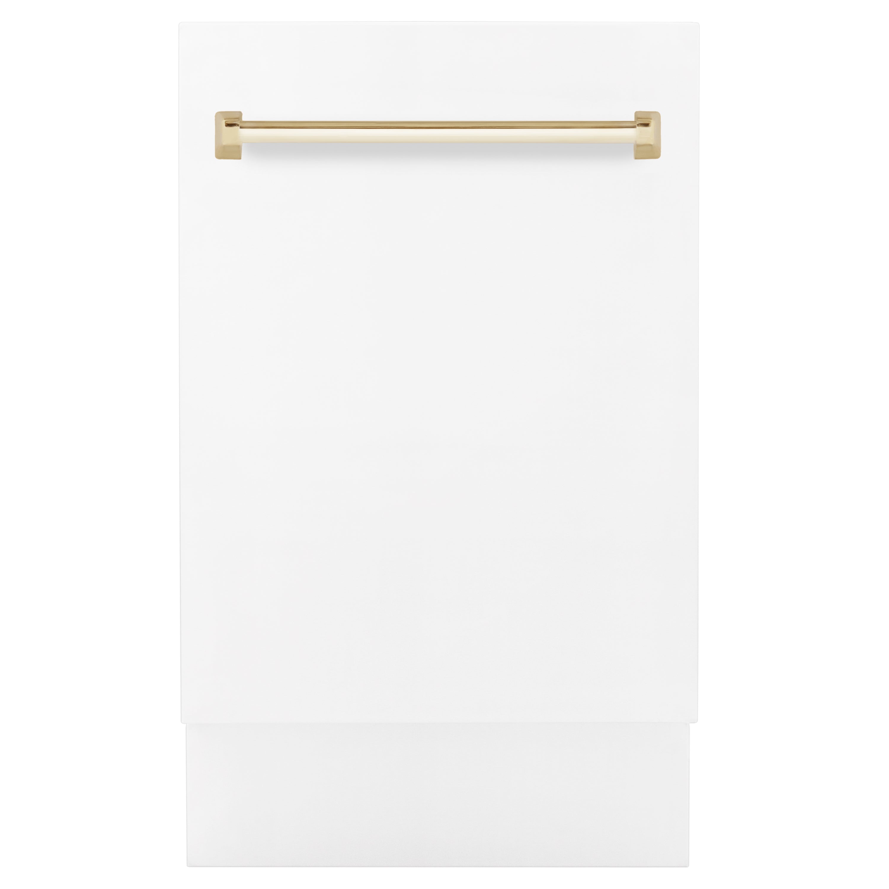 ZLINE Autograph Edition 18Ó Compact 3rd Rack Top Control Dishwasher in White Matte with Accent Handle, 51dBa (DWVZ-WM-18)