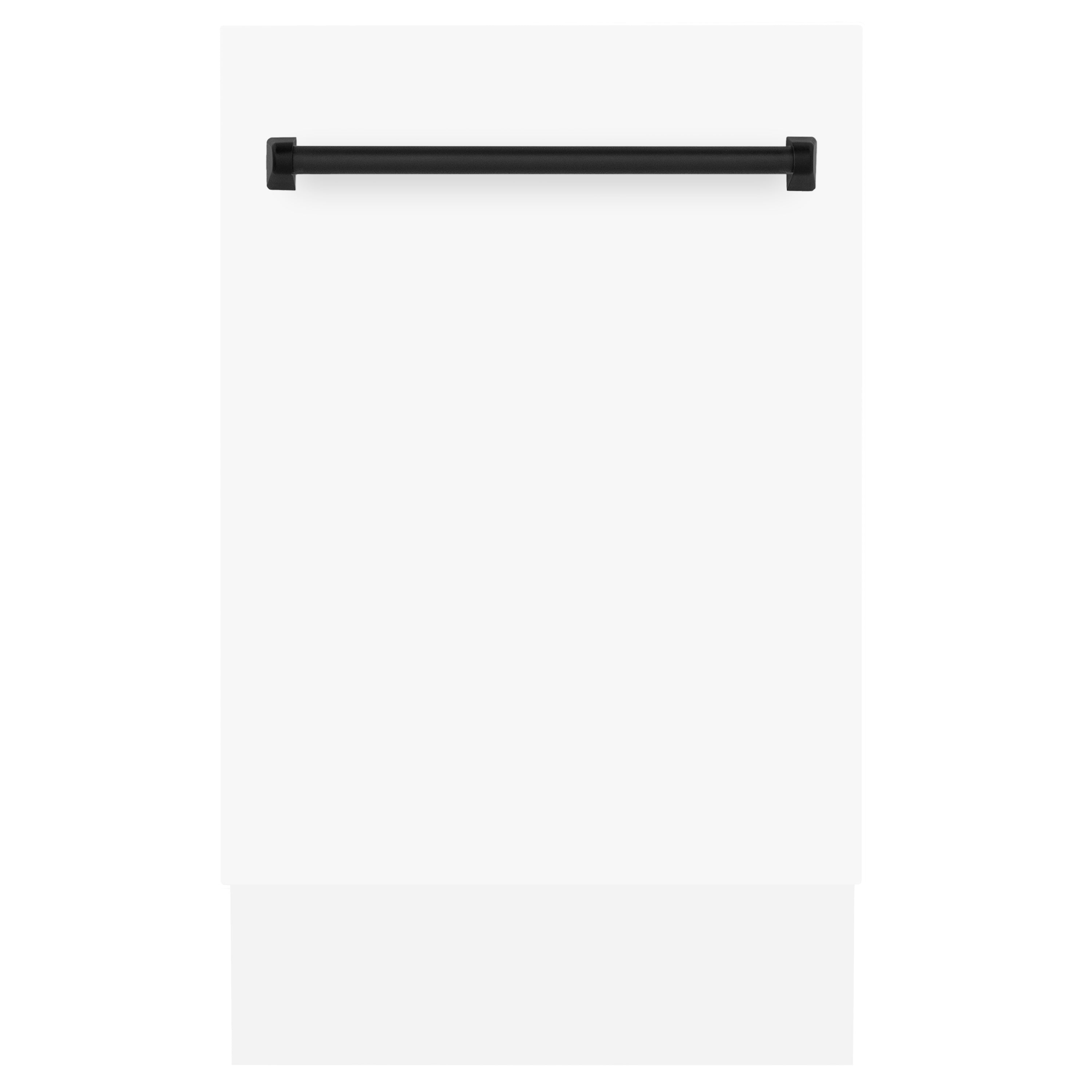 ZLINE Autograph Edition 18Ó Compact 3rd Rack Top Control Dishwasher in White Matte with Accent Handle, 51dBa (DWVZ-WM-18)