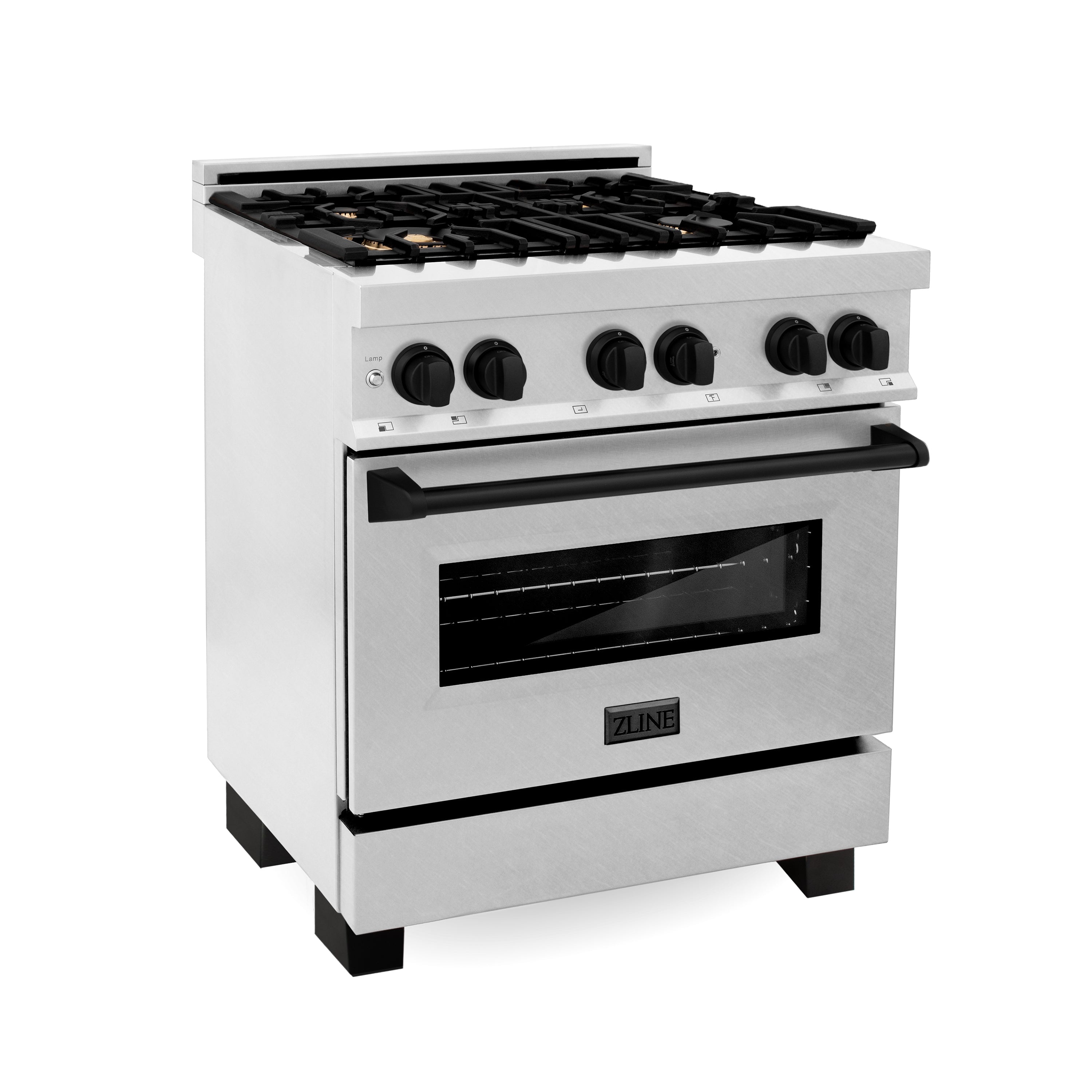 ZLINE Autograph Edition 30" 4.0 cu. ft. Dual Fuel Range with Gas Stove and Electric Oven in DuraSnow® Stainless Steel with Accents (RASZ-SN-30)