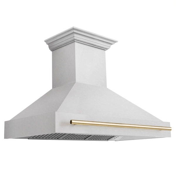 48 in. ZLINE Autograph Edition DuraSnow Stainless Steel Range Hood with DuraSnow Stainless Steel Shell (8654SNZ-48)