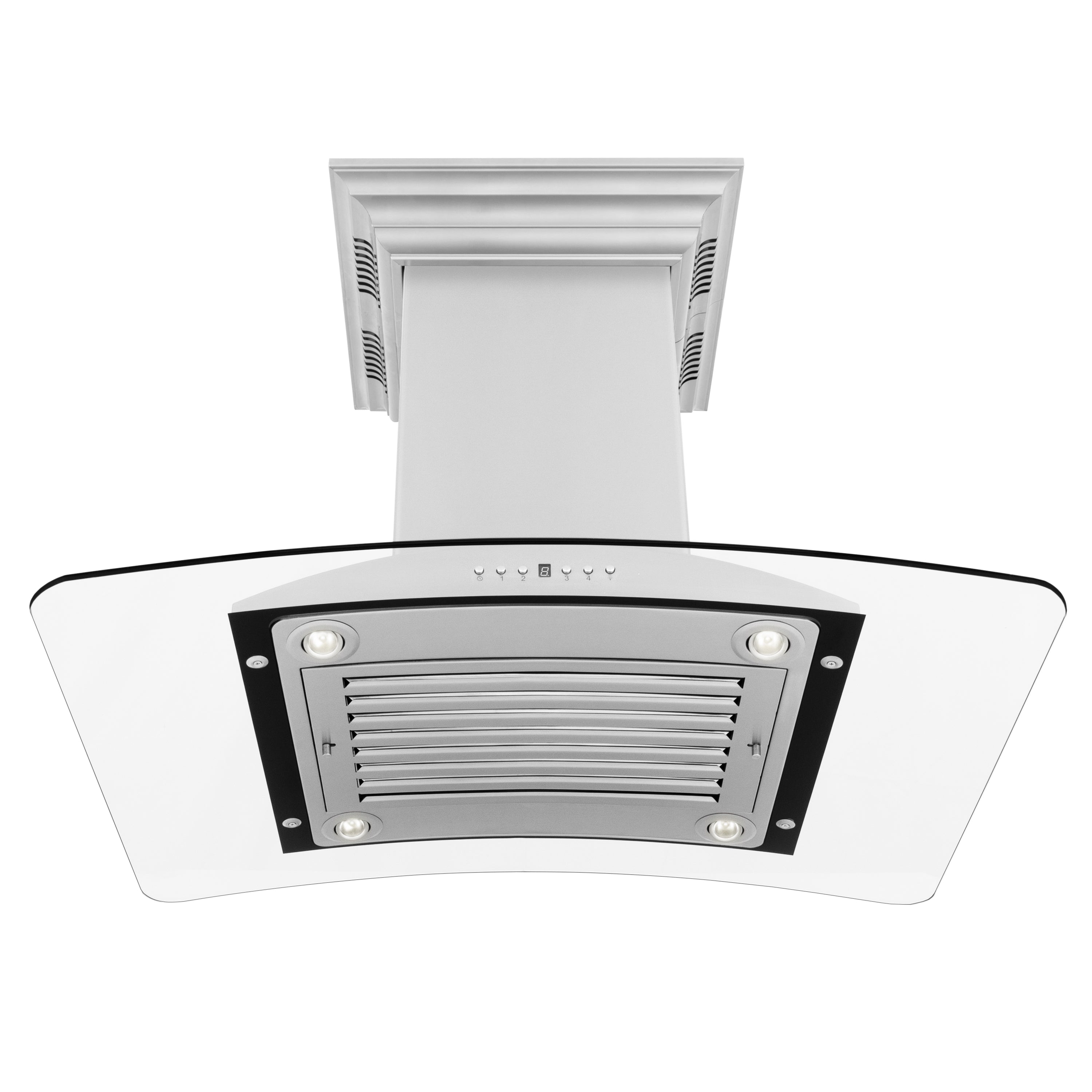 ZLINE Island Mount Range Hood in Stainless Steel with Built-in CrownSound™ Bluetooth Speakers (GL9iCRN-BT)