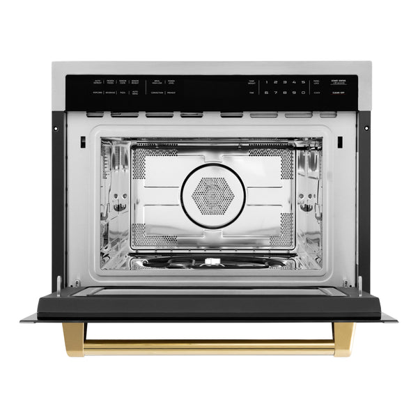 ZLINE Autograph Edition 24" 1.6 cu ft. Built-in Convection Microwave Oven in Stainless Steel and Gold Accents (MWOZ-24-G)