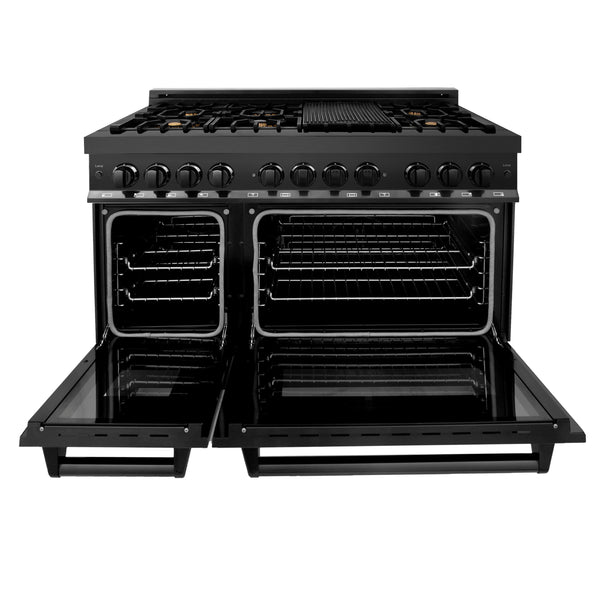 ZLINE 48" Black Stainless 6.0 cu.ft. 7 Gas Burner/Electric Oven Range (RAB-BR-48)