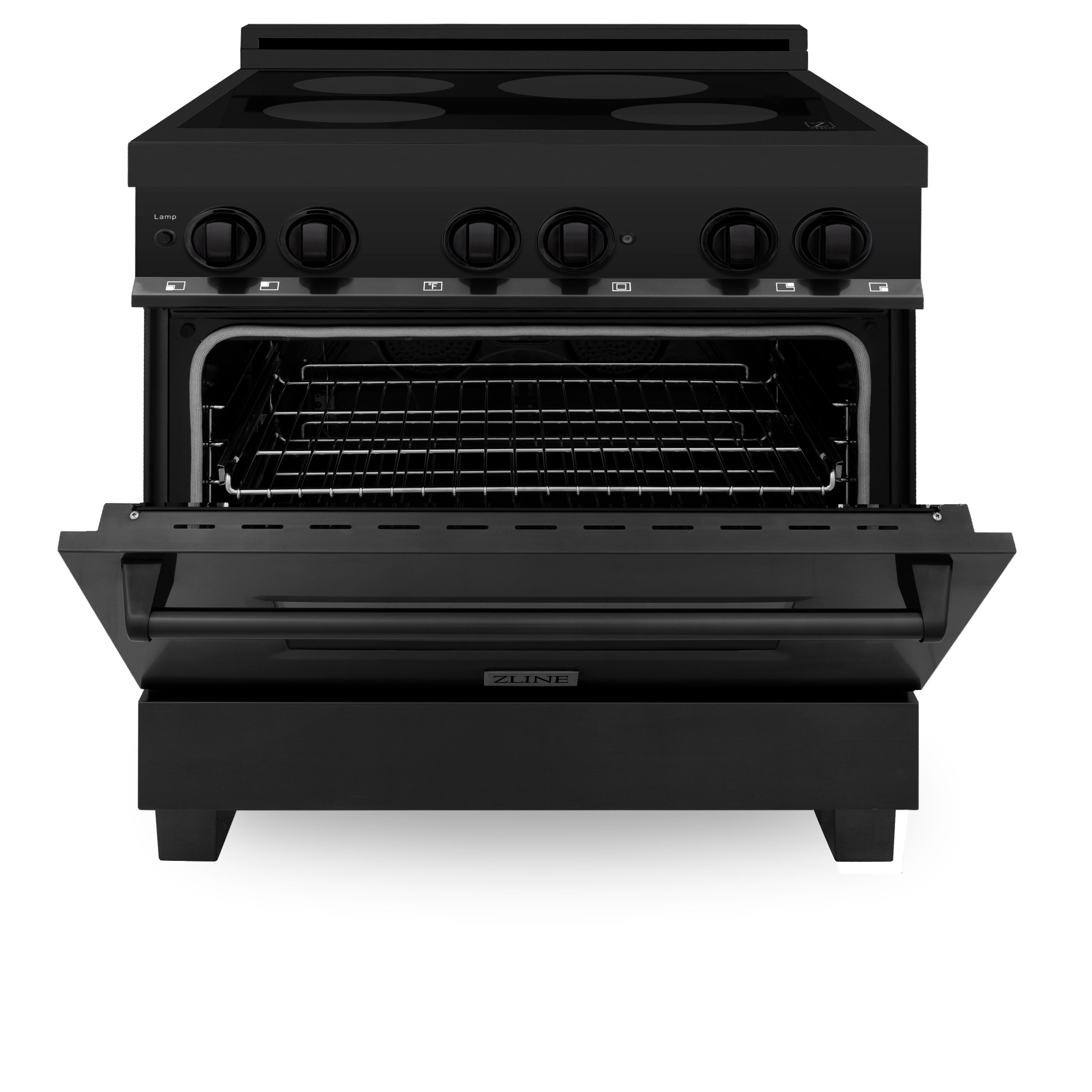 ZLINE Induction Range with a 4 Element Stove and Electric Oven in Black Stainless Steel (RAIND-BS)