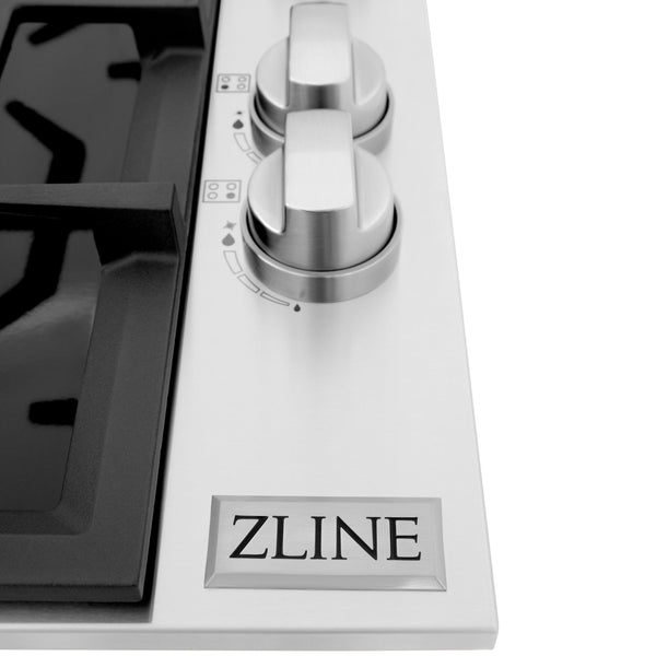 ZLINE 30" Dropin Gas Stovetop with 4 Gas Burners and Black Porcelain Top (RC30-PBT)