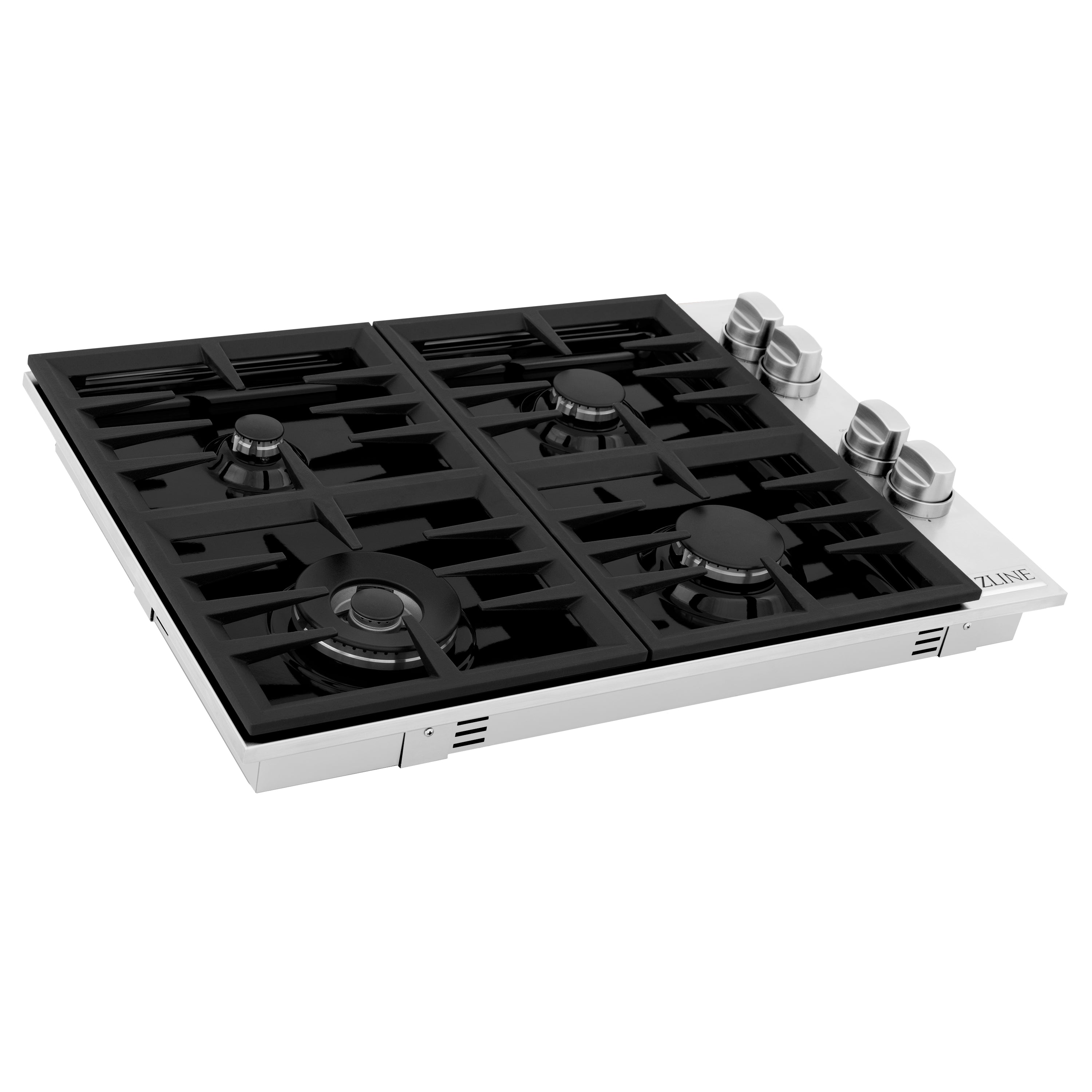 ZLINE 30" Dropin Gas Stovetop with 4 Gas Burners and Black Porcelain Top (RC30-PBT)