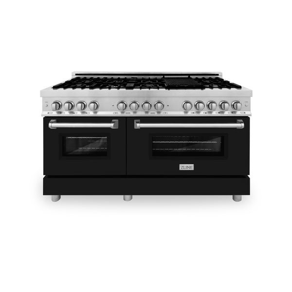 ZLINE 60" 7.4 cu. ft. Dual Fuel Range with Gas Stove and Electric Oven in Stainless Steel (RA60)