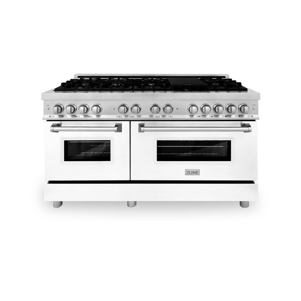 ZLINE 60" 7.4 cu. ft. Dual Fuel Range with Gas Stove and Electric Oven in Stainless Steel (RA60)