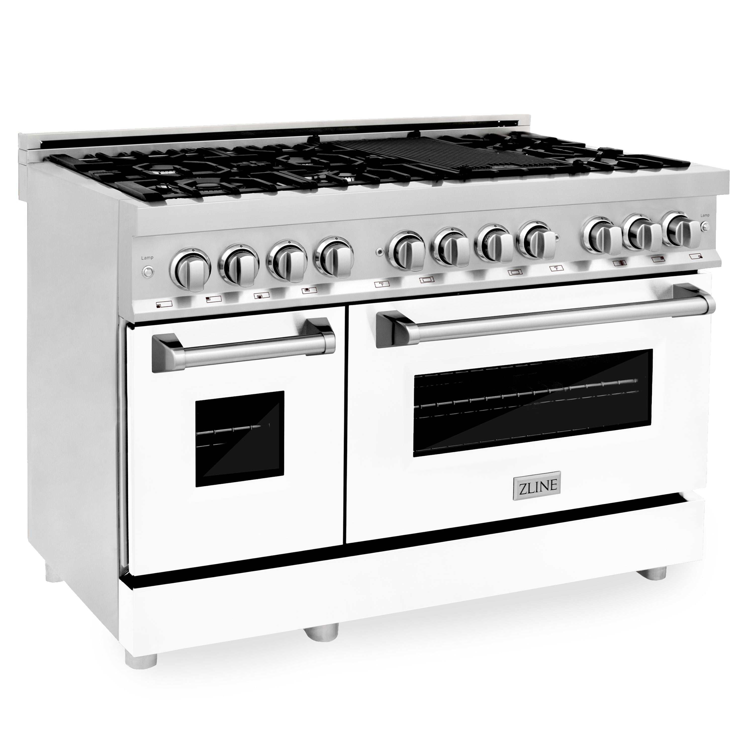 ZLINE 48" Professional Dual Fuel Range with Gas Stovetop & Electric Convection Oven in Stainless Steel & Color Door Options (RA48)