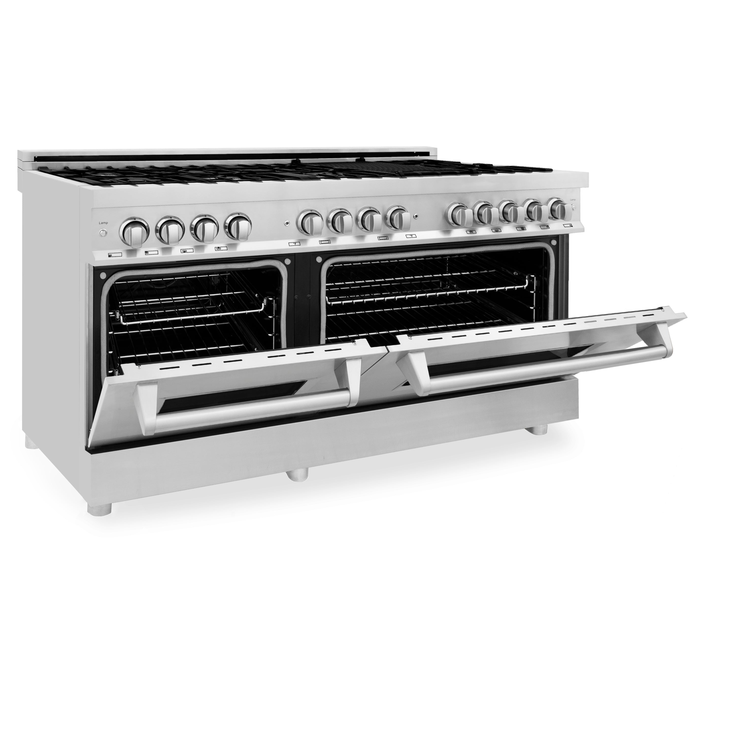 ZLINE 60" 7.4 cu. ft. Dual Fuel Range with Gas Stove and Electric Oven in Stainless Steel (RA60)