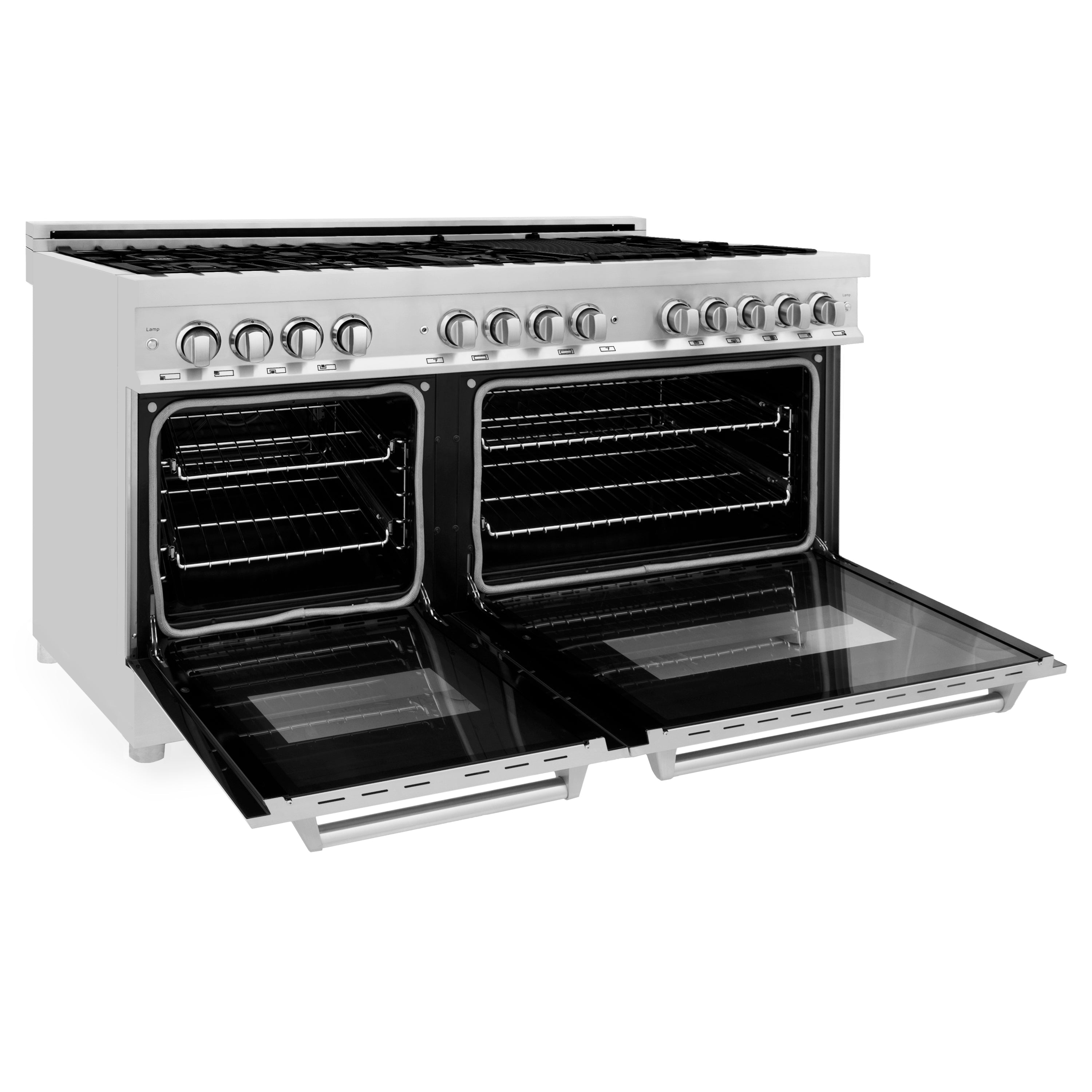 ZLINE 60" 7.4 cu. ft. Dual Fuel Range with Gas Stove and Electric Oven in Stainless Steel (RA60)