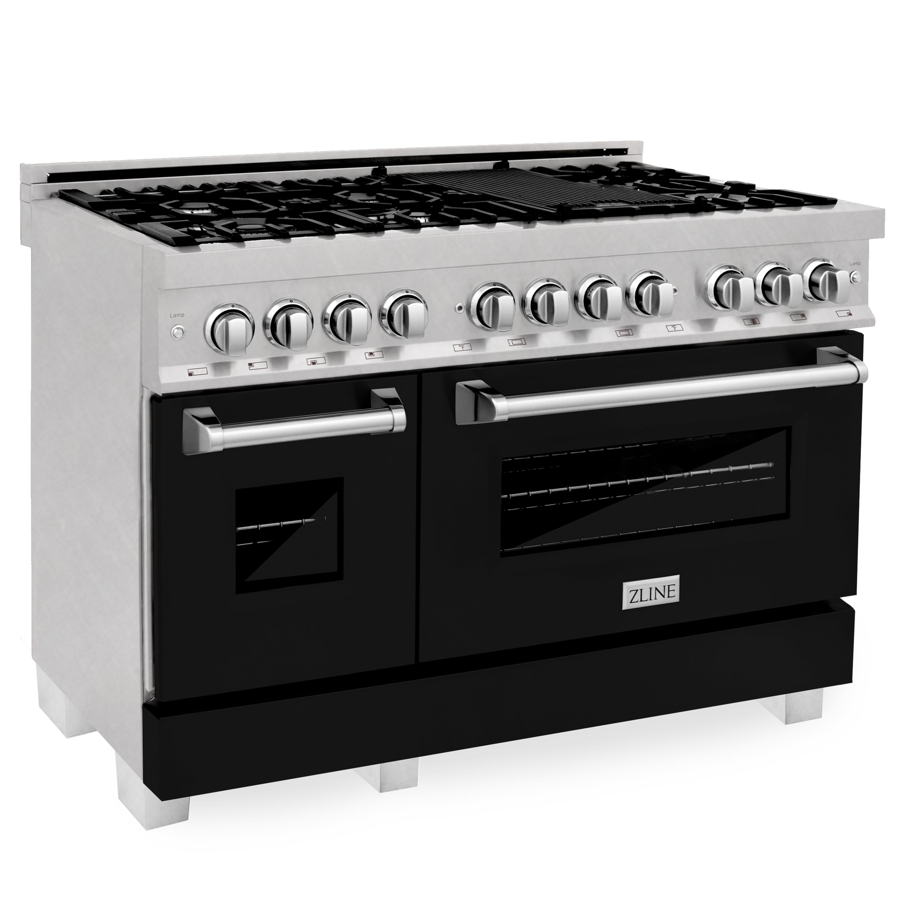 ZLINE 48" DuraSnow® Stainless Steel 6.0 cu.ft. 7 Gas Burner/Electric Oven Range with Color Door Options (RAS-SN-48)