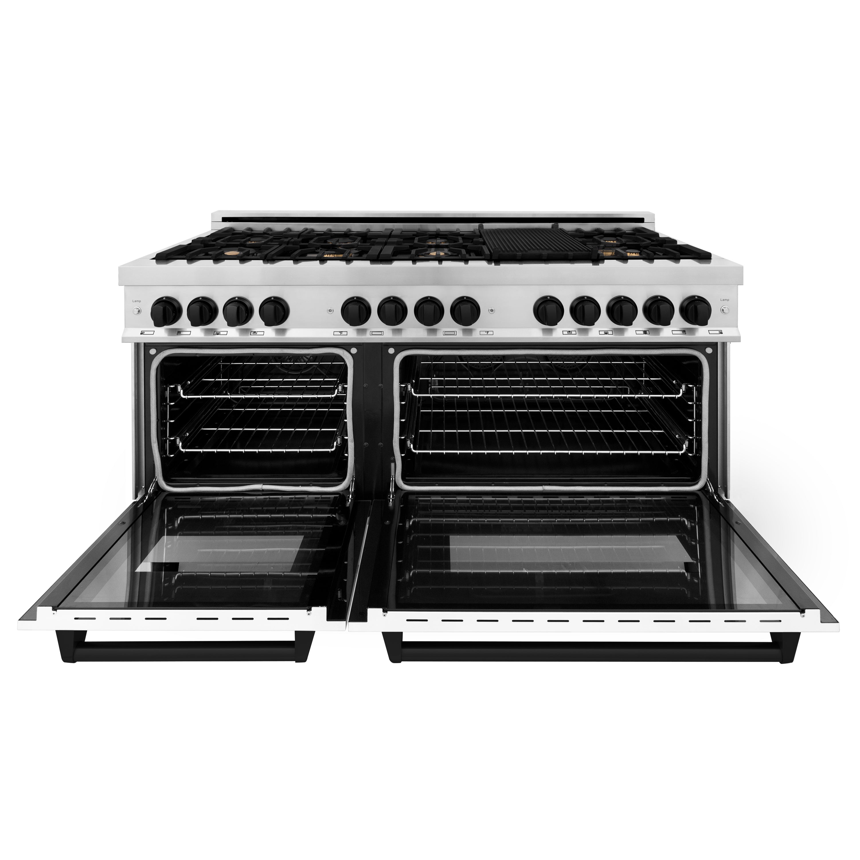 ZLINE Autograph Edition 60" 7.4 cu. ft. Dual Fuel Range with Gas Stove and Electric Oven in Stainless Steel with White Matte Door and Accents (RAZ-WM-60)