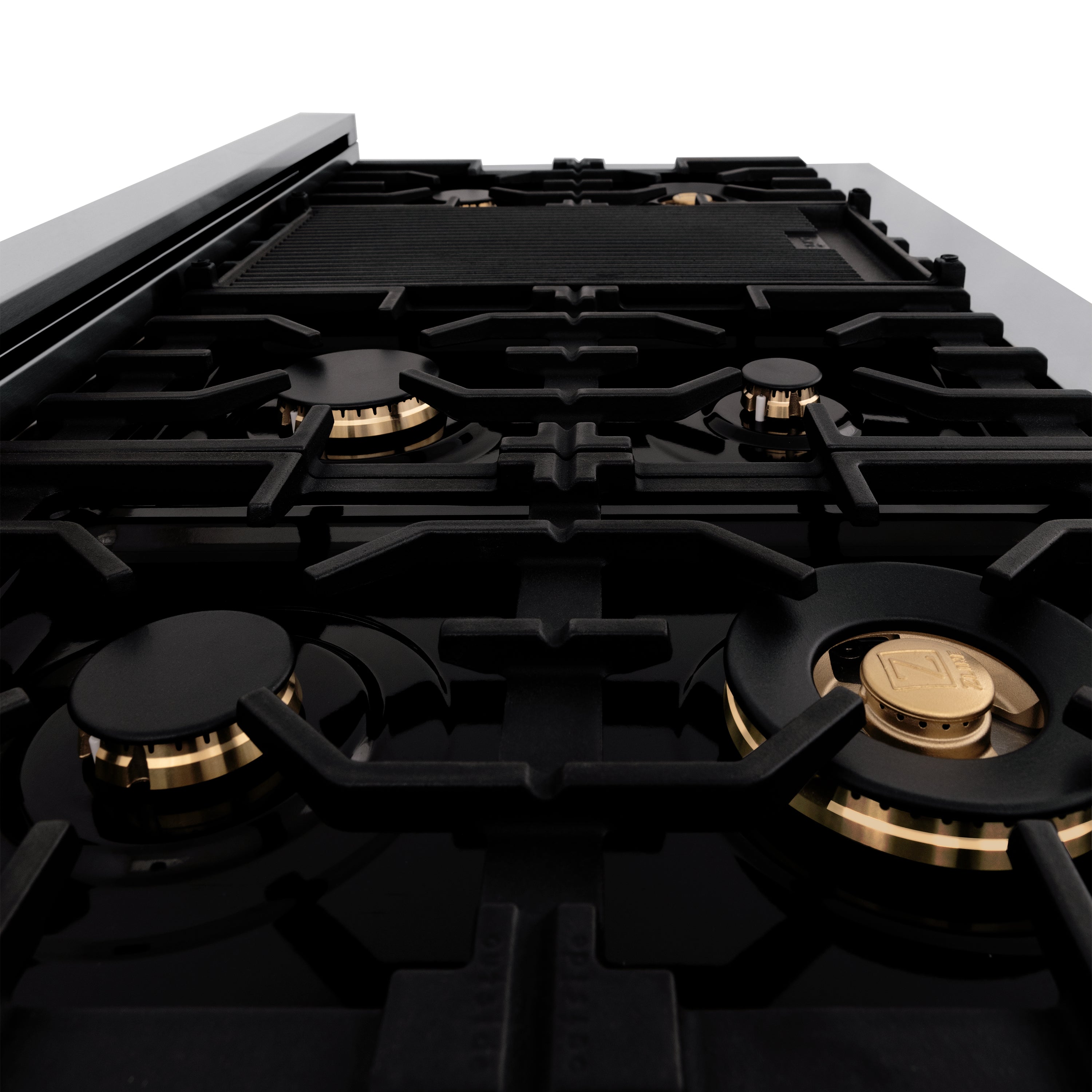 ZLINE Autograph Edition 48" Porcelain Rangetop with 7 Gas Burners in Stainless Steel and Accents (RTZ-48)